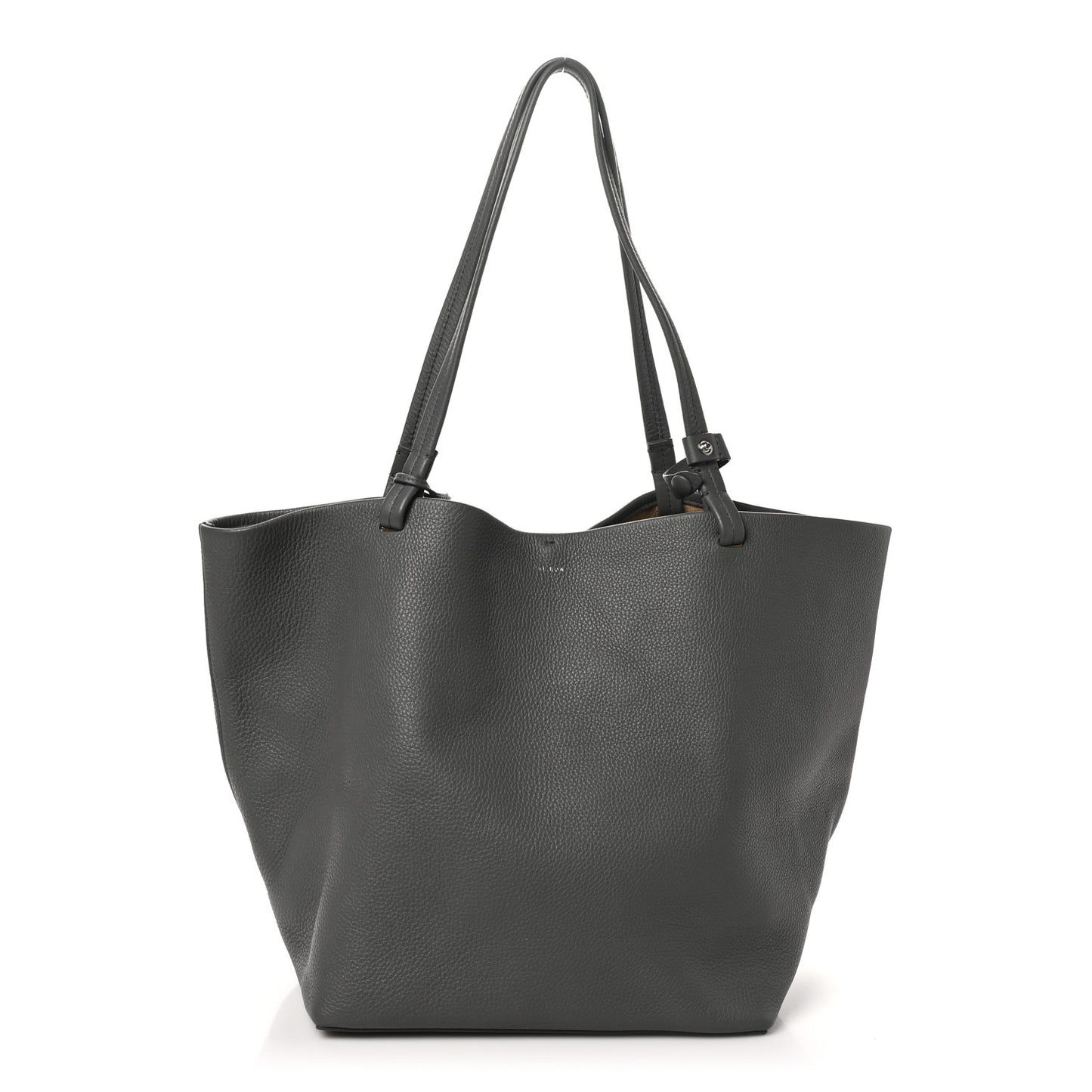Grained Calfskin Park Tote Three Charcoal