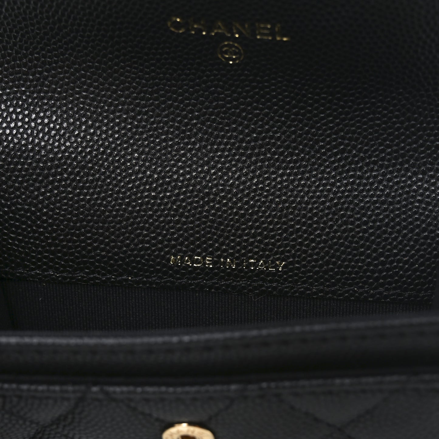 Caviar Quilted Boy Flap Card Holder Black