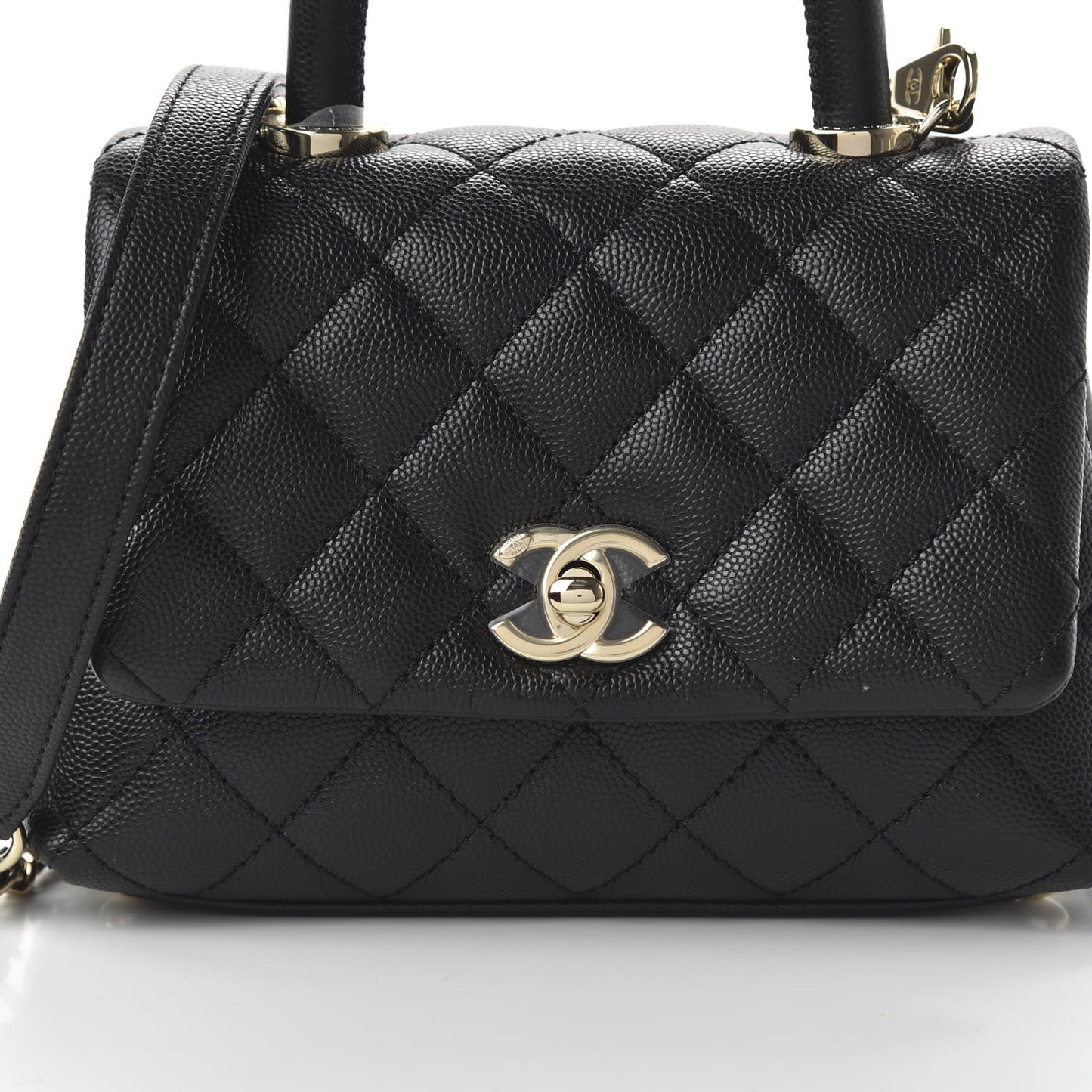 Caviar Quilted Extra Mini Coco Handle Flap Black
