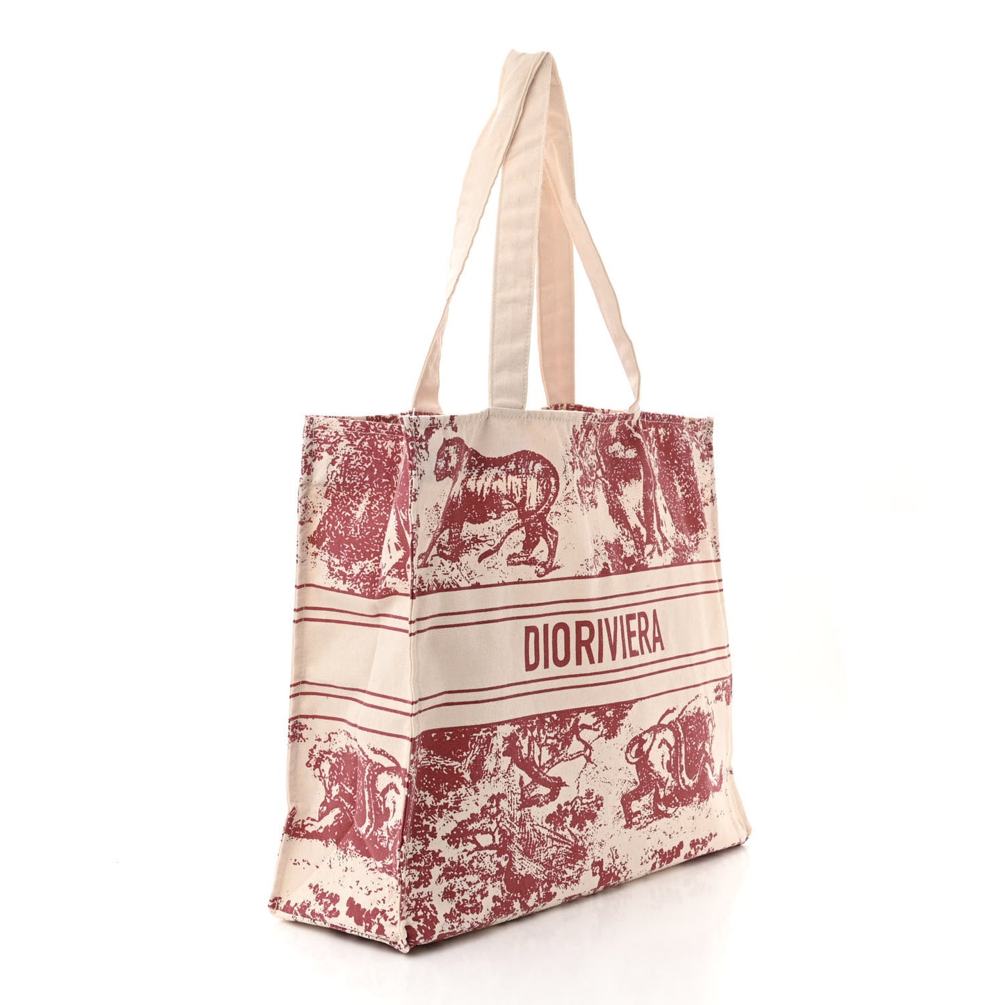 Straw Dioriviera Tote Red