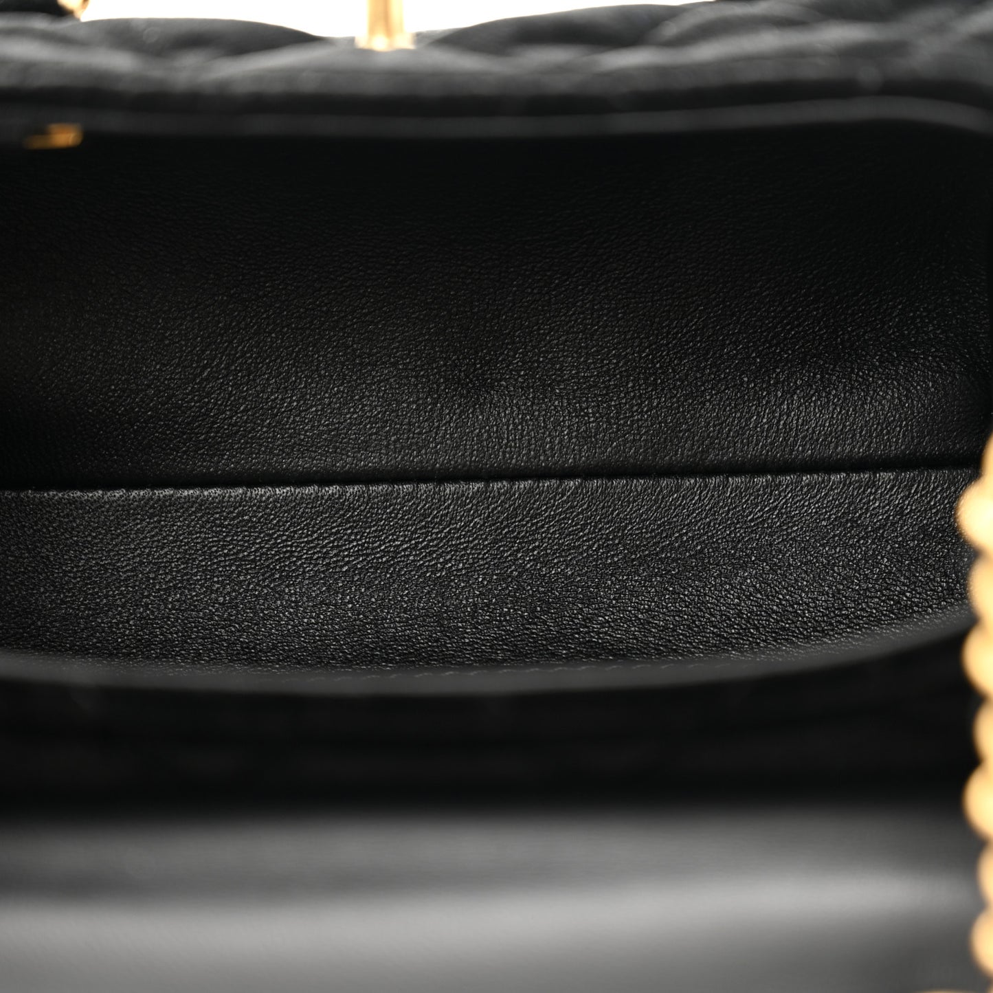 Velvet Quilted Mini Top Handle Flap Black
