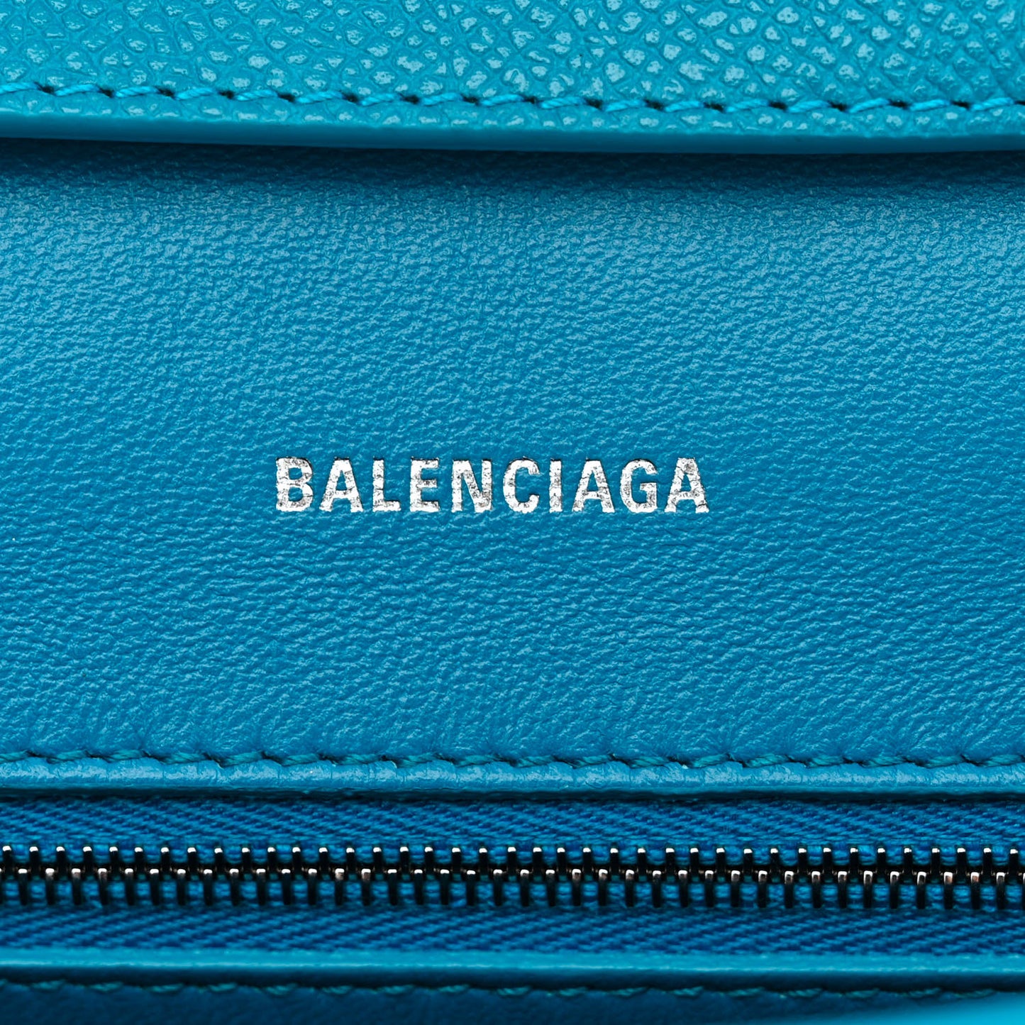 Grained Calfskin Small Downtown Shoulder Bag Turquoise