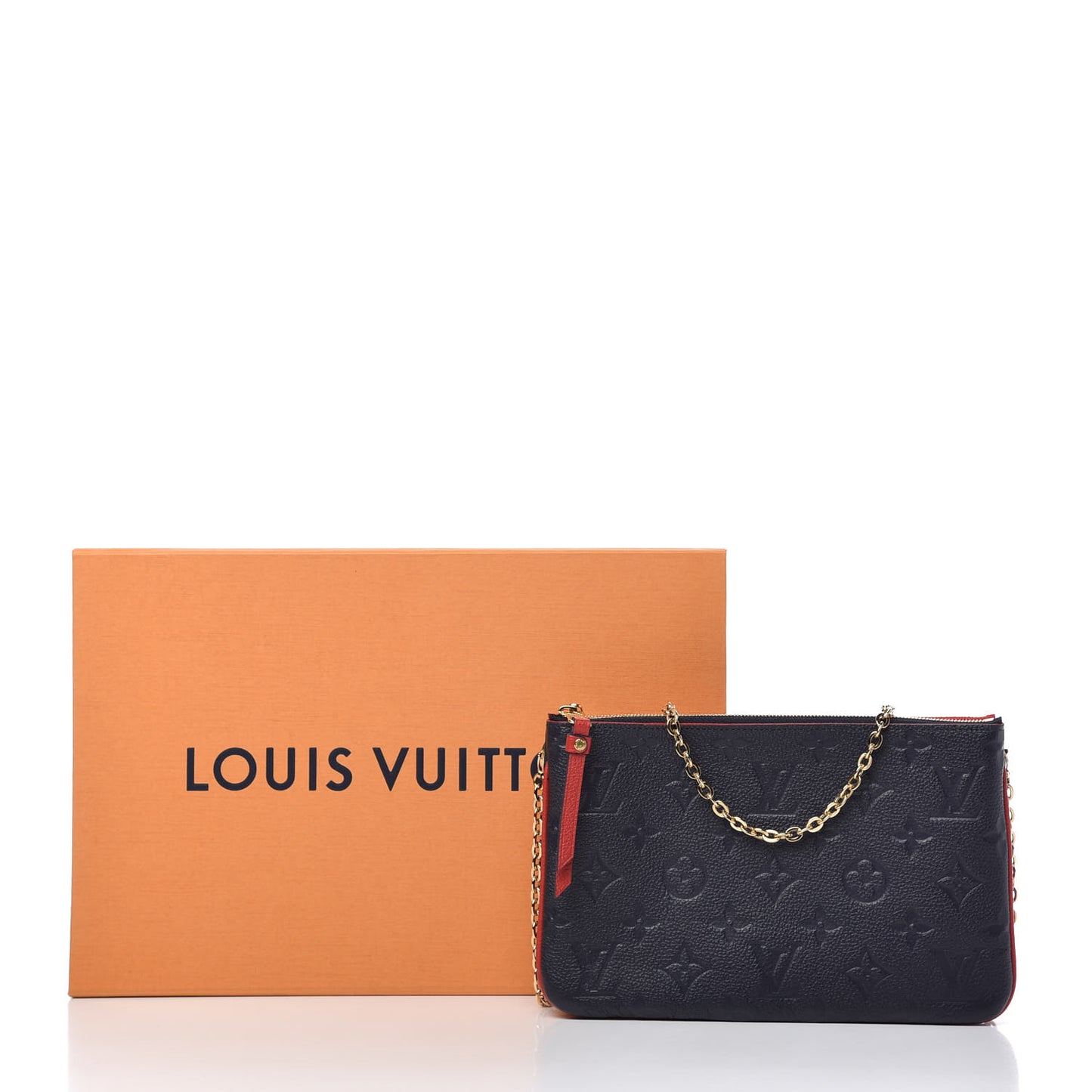 Empreinte Double Zip Pochette Marine Rouge