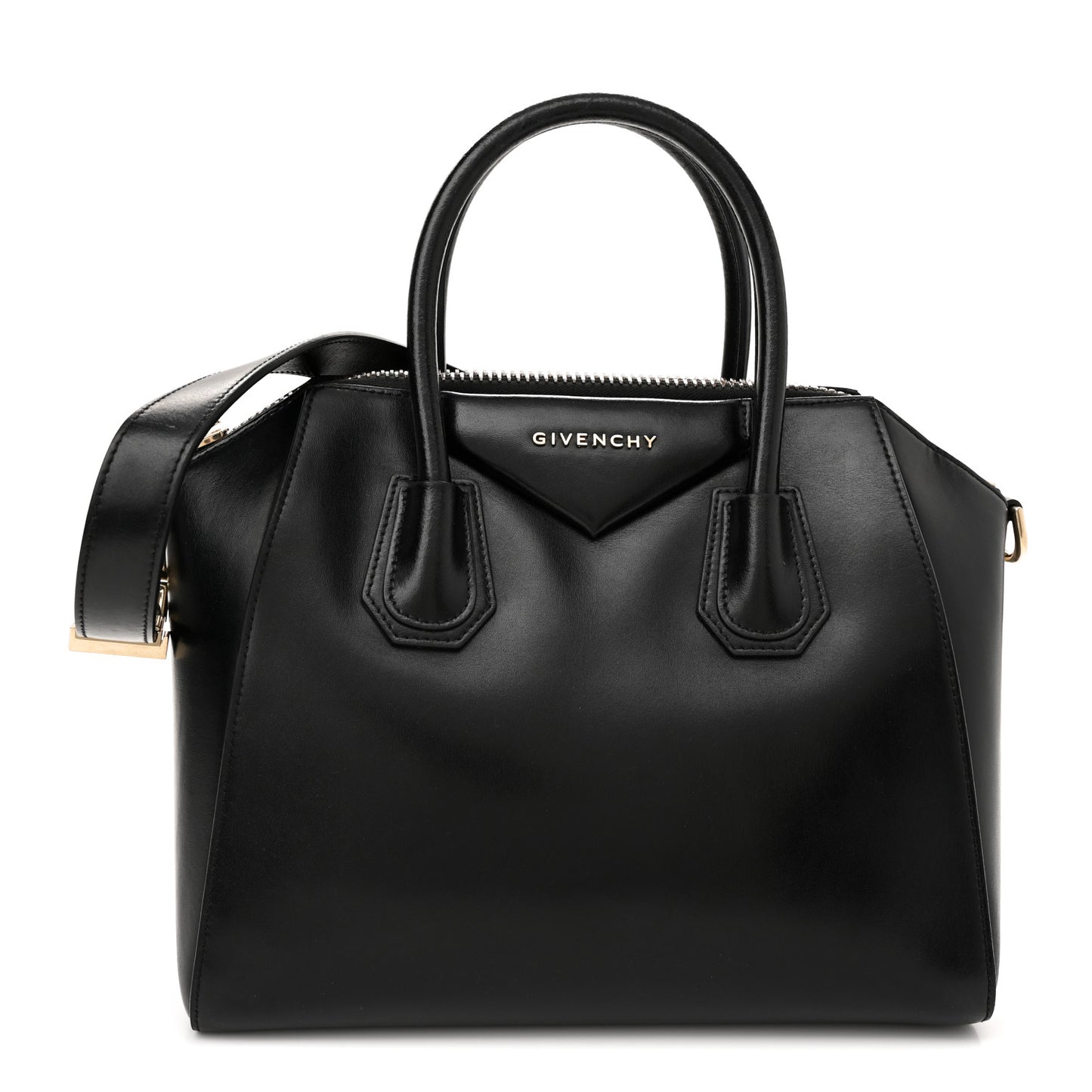 Shiny Lord Calfskin Small Antigona Black