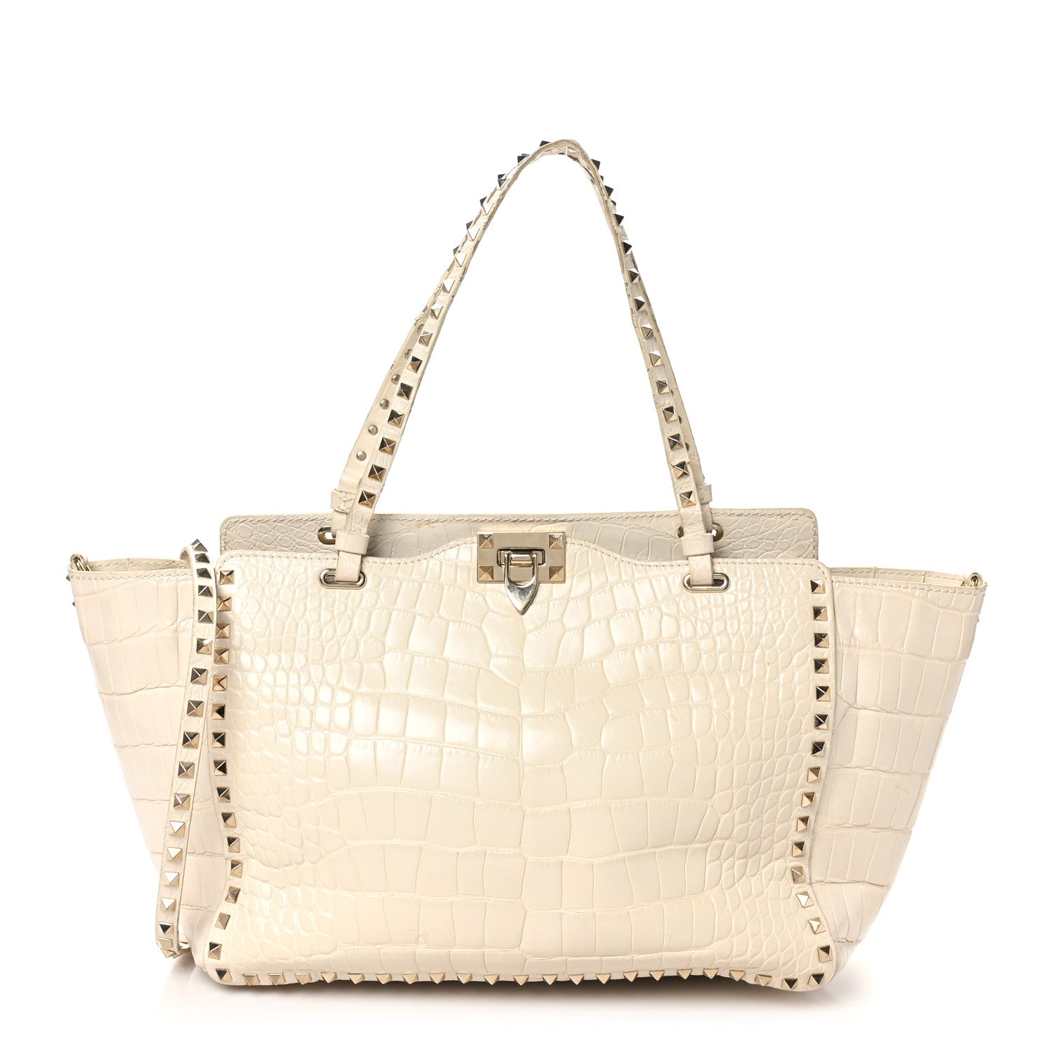 Valentino Garavani Calfskin Crocodile Embossed Medium