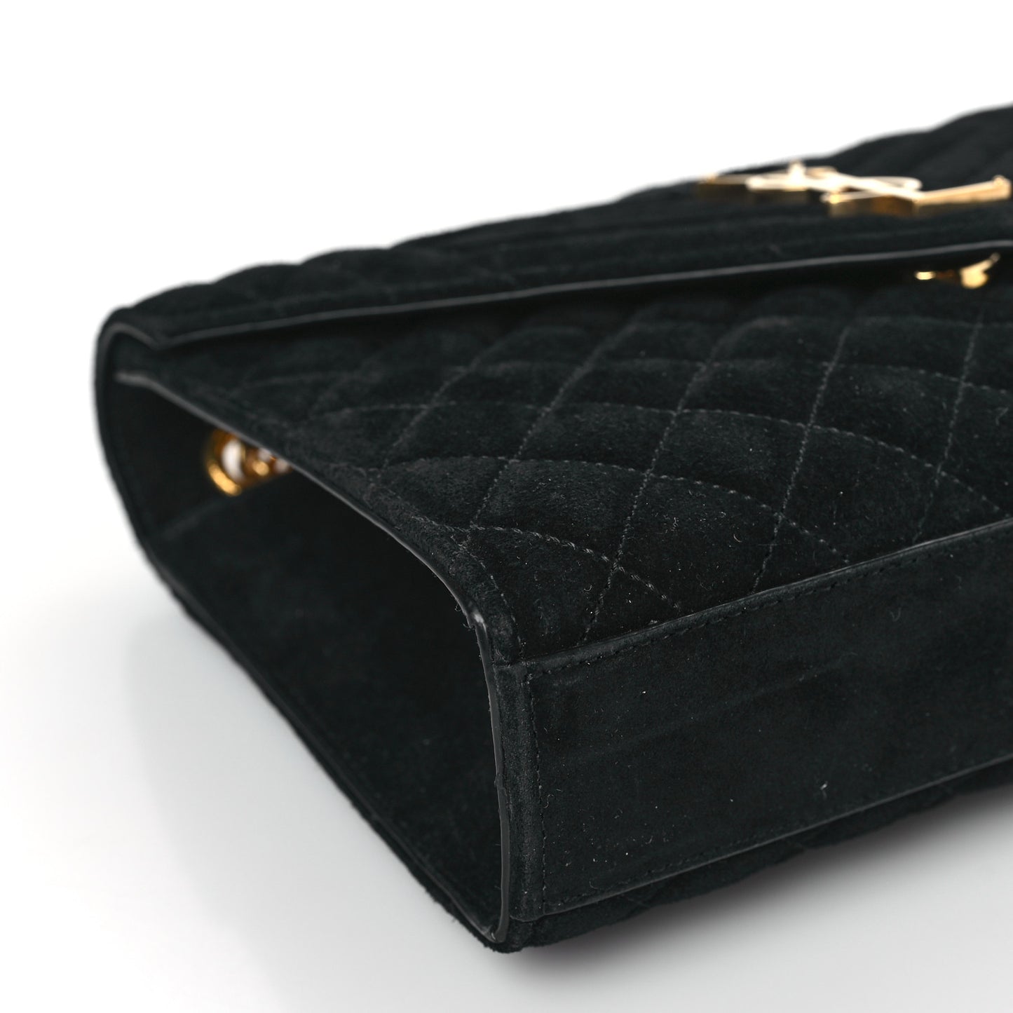 Suede Mixed Matelasse Triquilt Medium Monogram Satchel Black