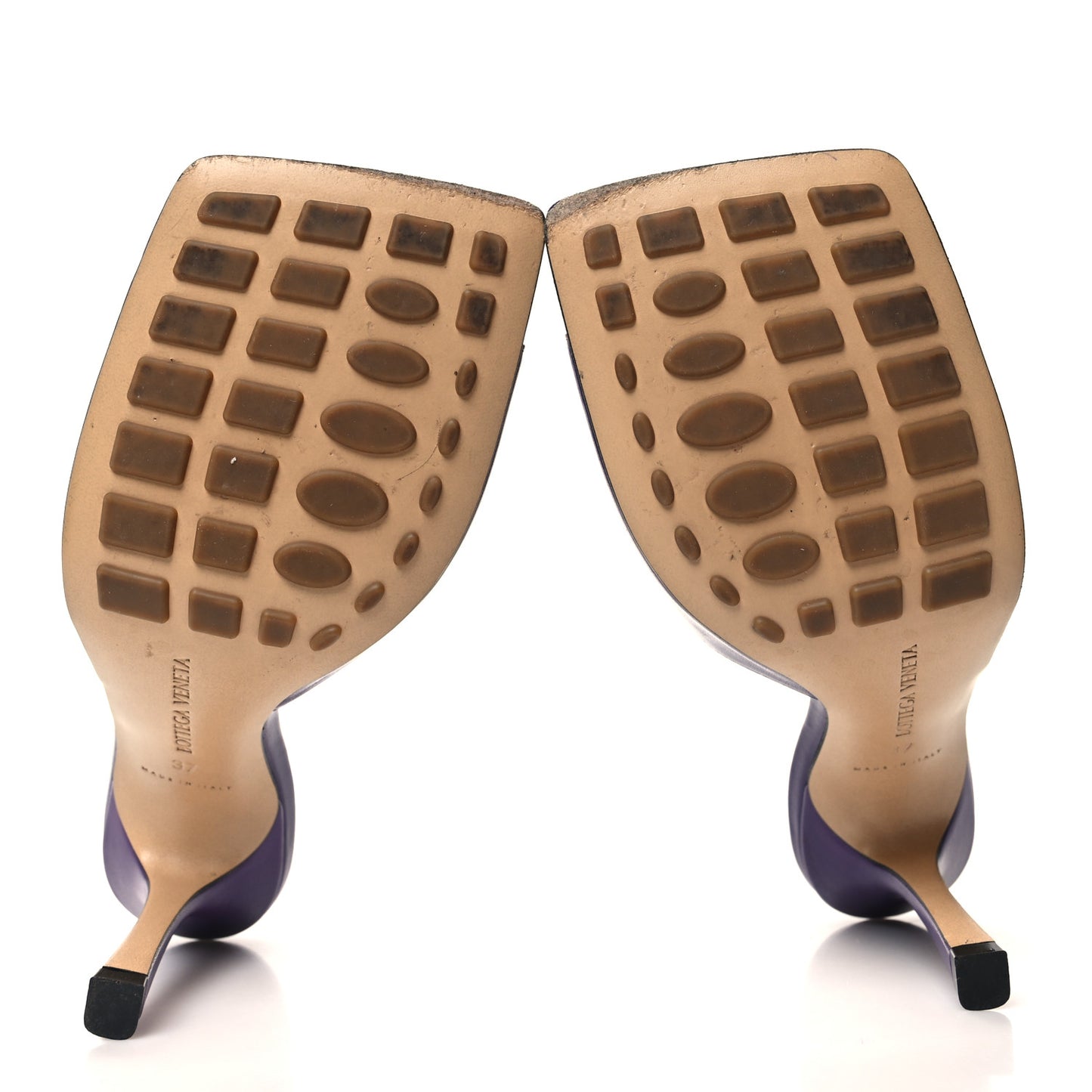 Lambskin Stretch Mule Sandals 37 Plum