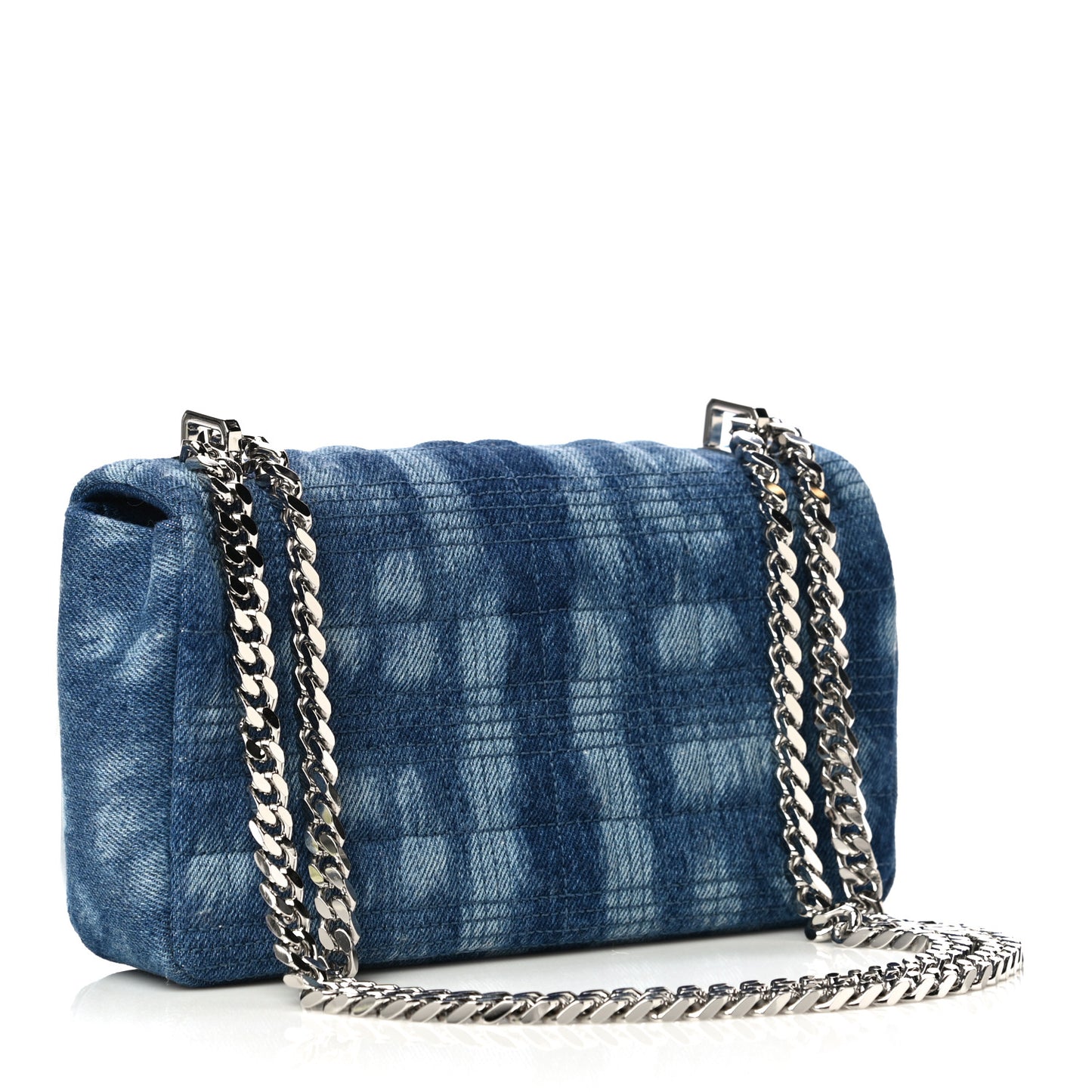 Denim Quilted Small Lola Bag Blue