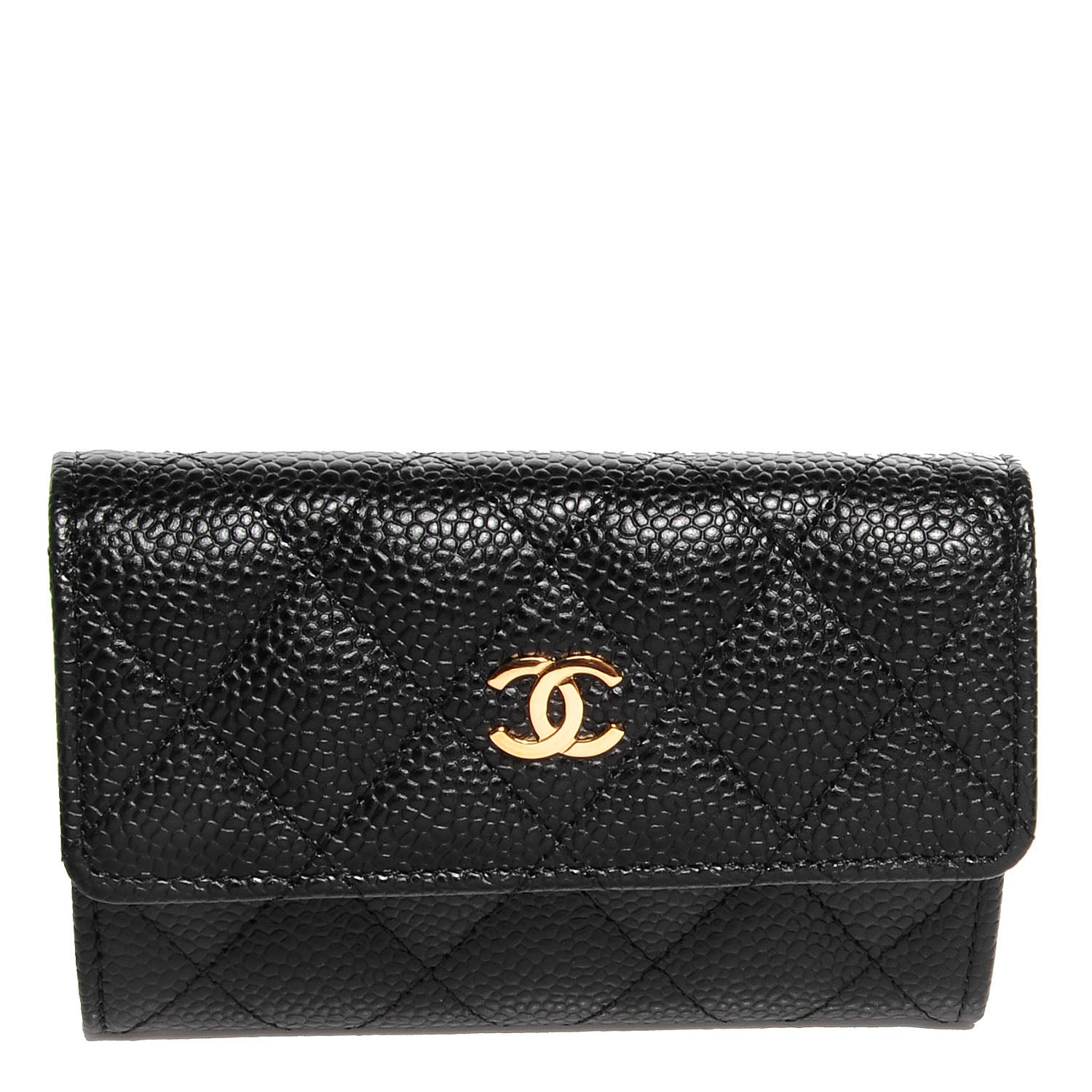 Chanel Caviar Quilted Flap Card Holder Black 84266 – FASHIONPHILE