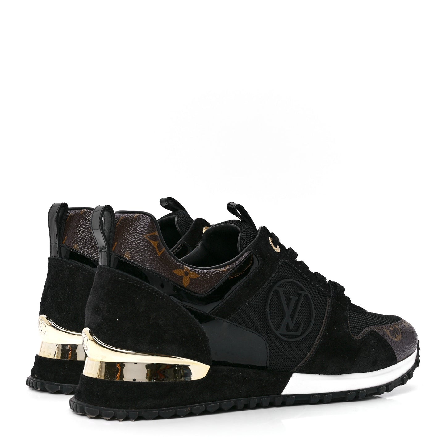 Suede Monogram Run Away Sneakers 40 Black