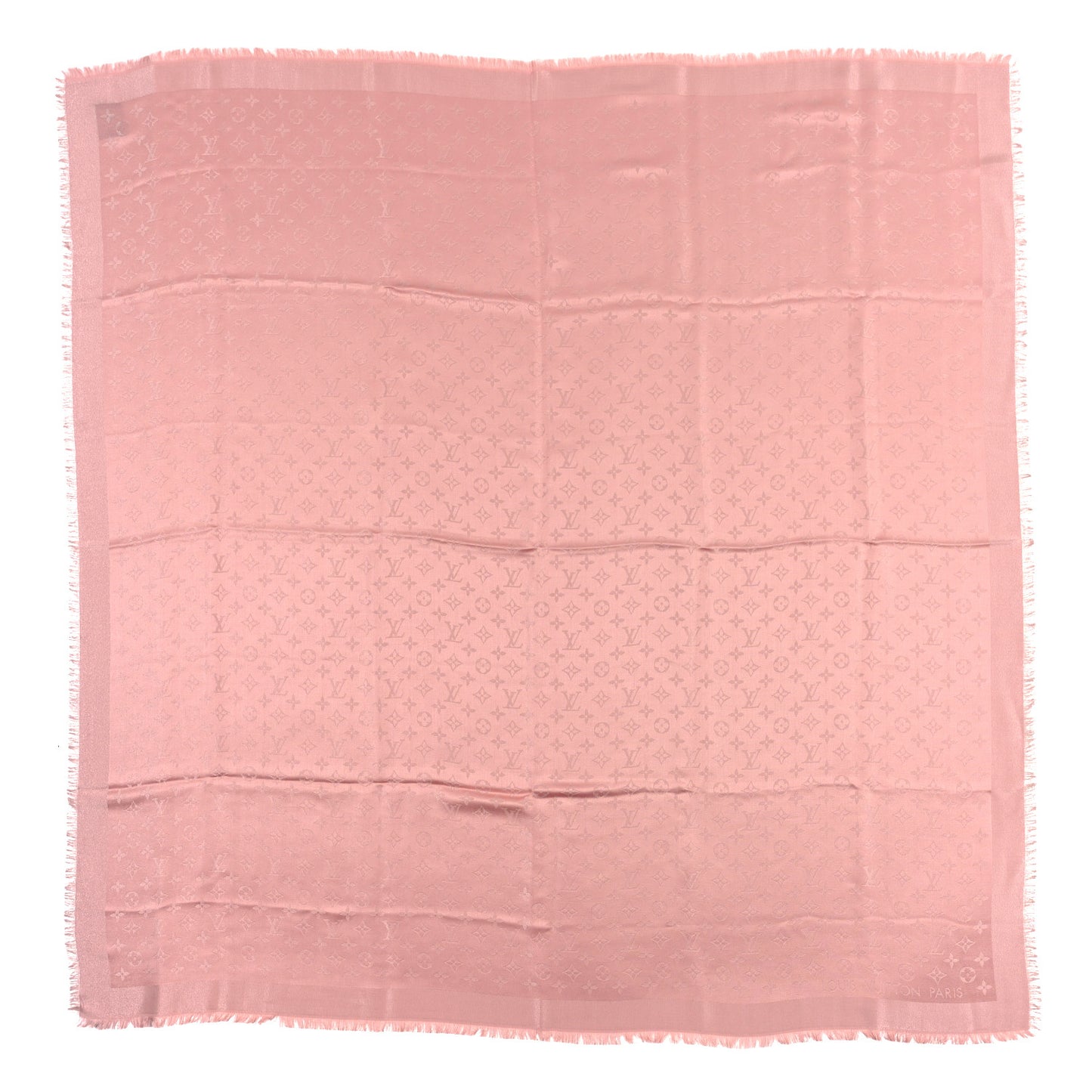 Silk Lurex Wool Monogram Shine Shawl Rose Velours