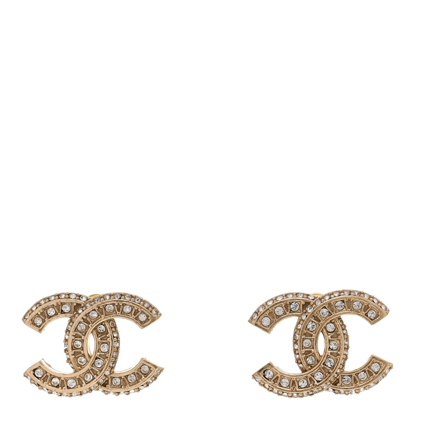Crystal Timeless CC Earrings Light Gold