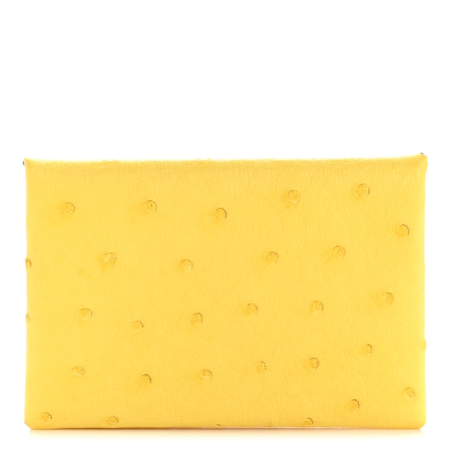 Hermes Ostrich Calvi Card Case Jaune Citron 1764231 – FASHIONPHILE