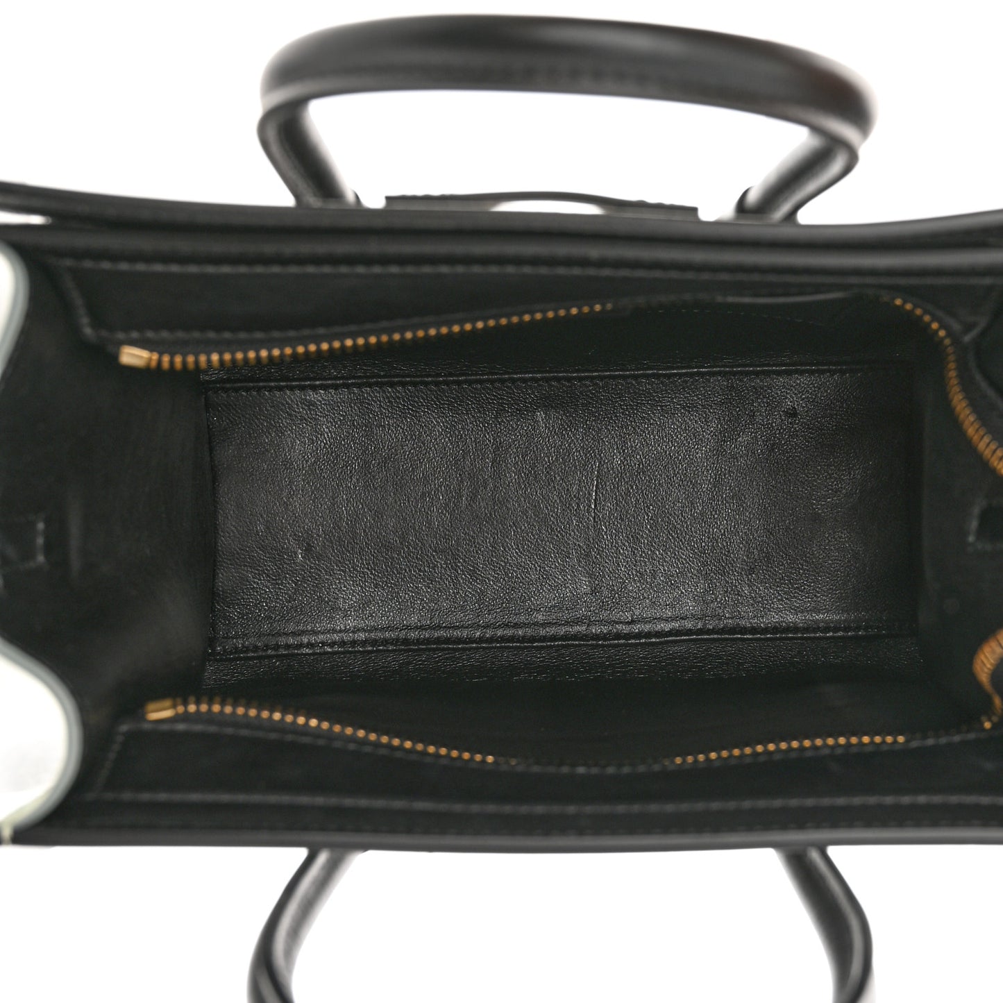 Baby Grained Calfskin Nano Tri-Color Luggage Zinc Almond