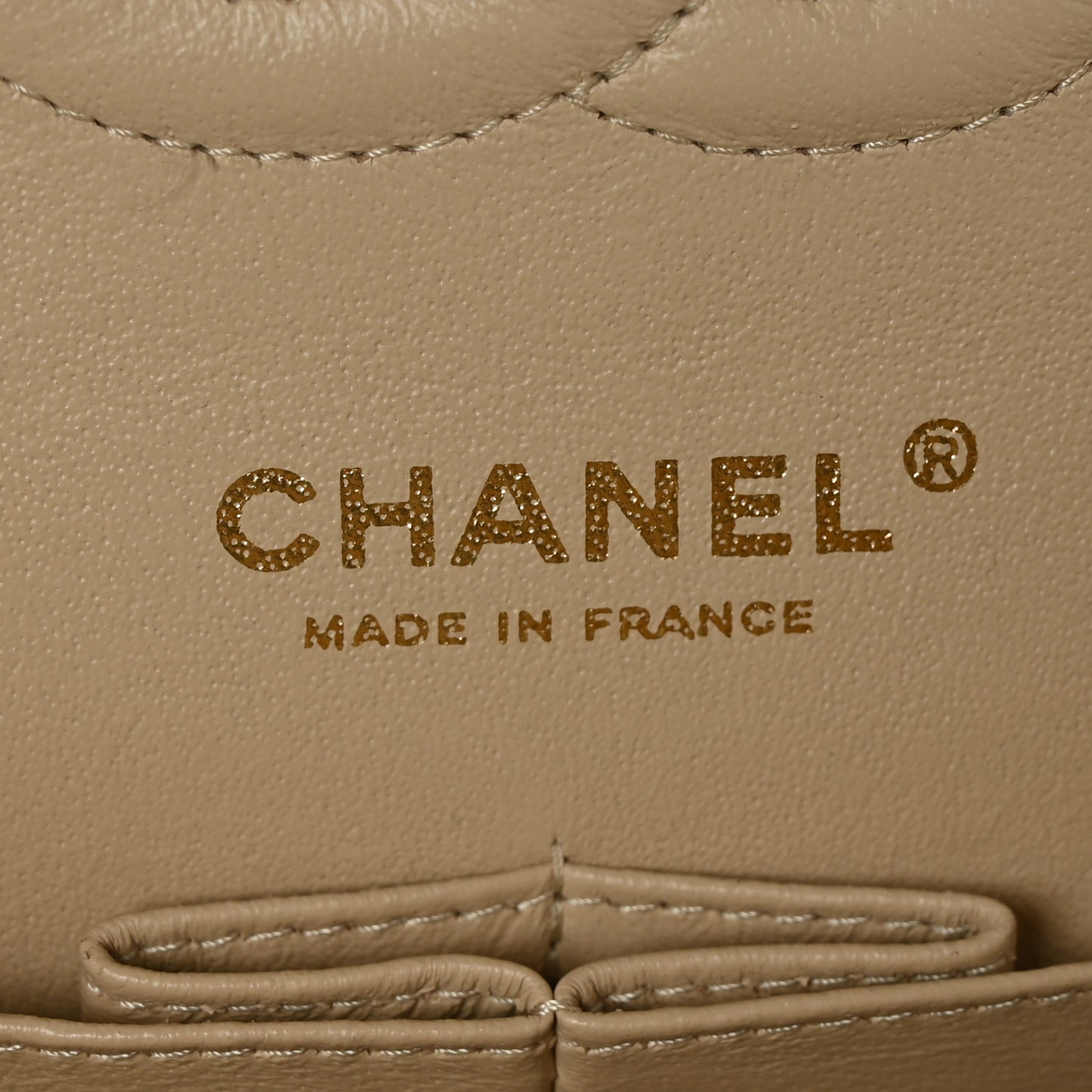 Caviar Quilted Medium Double Flap Light Beige