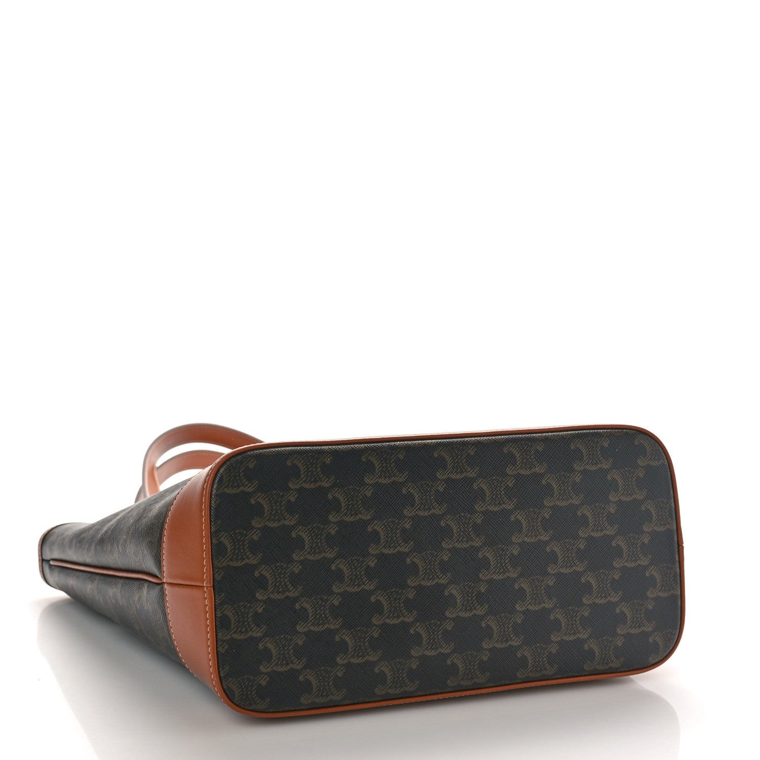 Celine Triomphe Canvas Calfskin Small Cabas Bag Tan 4 of 9