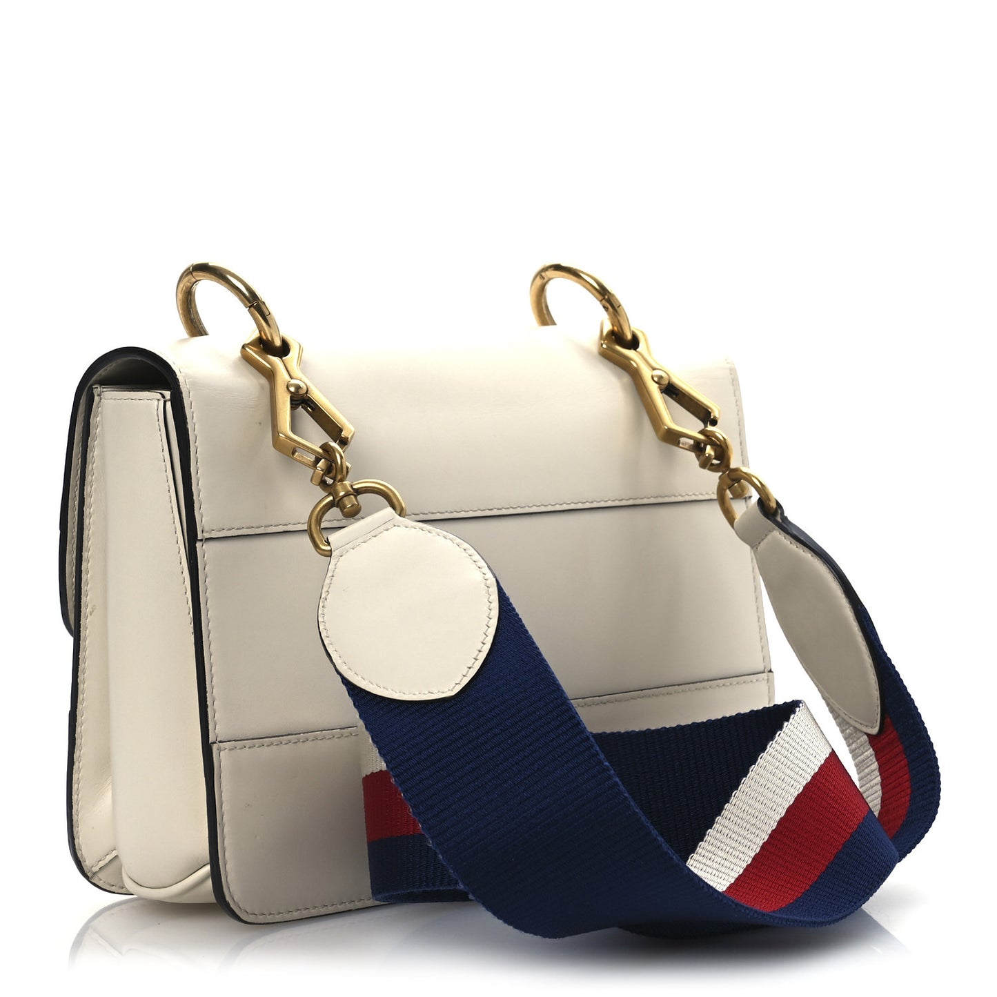 Calfskin Sylvie Web Queen Margaret Shoulder Bag White