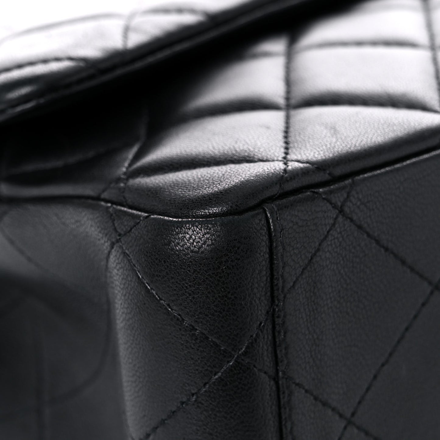 Lambskin Quilted Maxi Double Flap Black