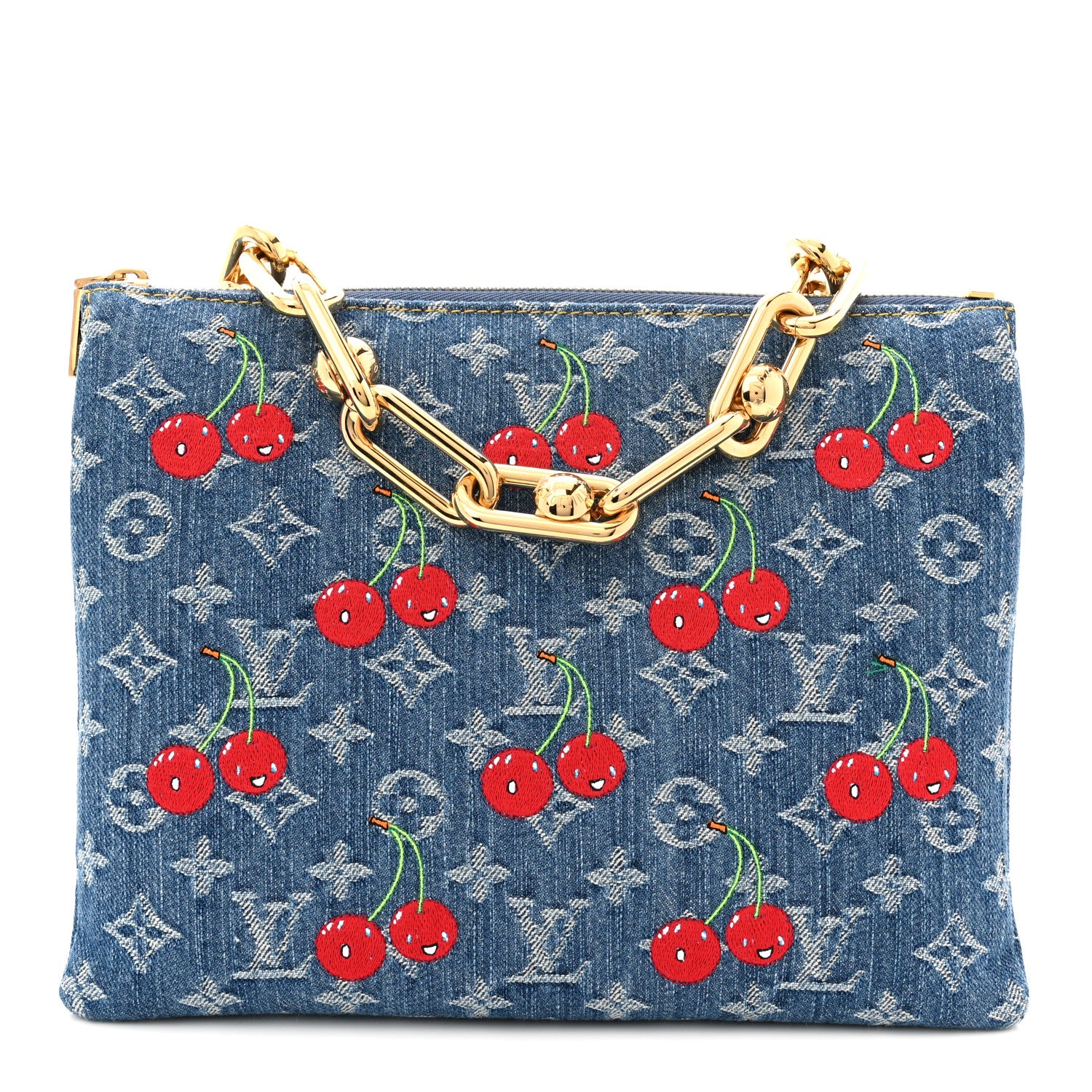 LOUIS VUITTON モノグラムフラワー クッション・LV チェックメイト ⛱️🍹☀️ 25075556 LOUIS VUITTON x Takashi Murakami Fringe