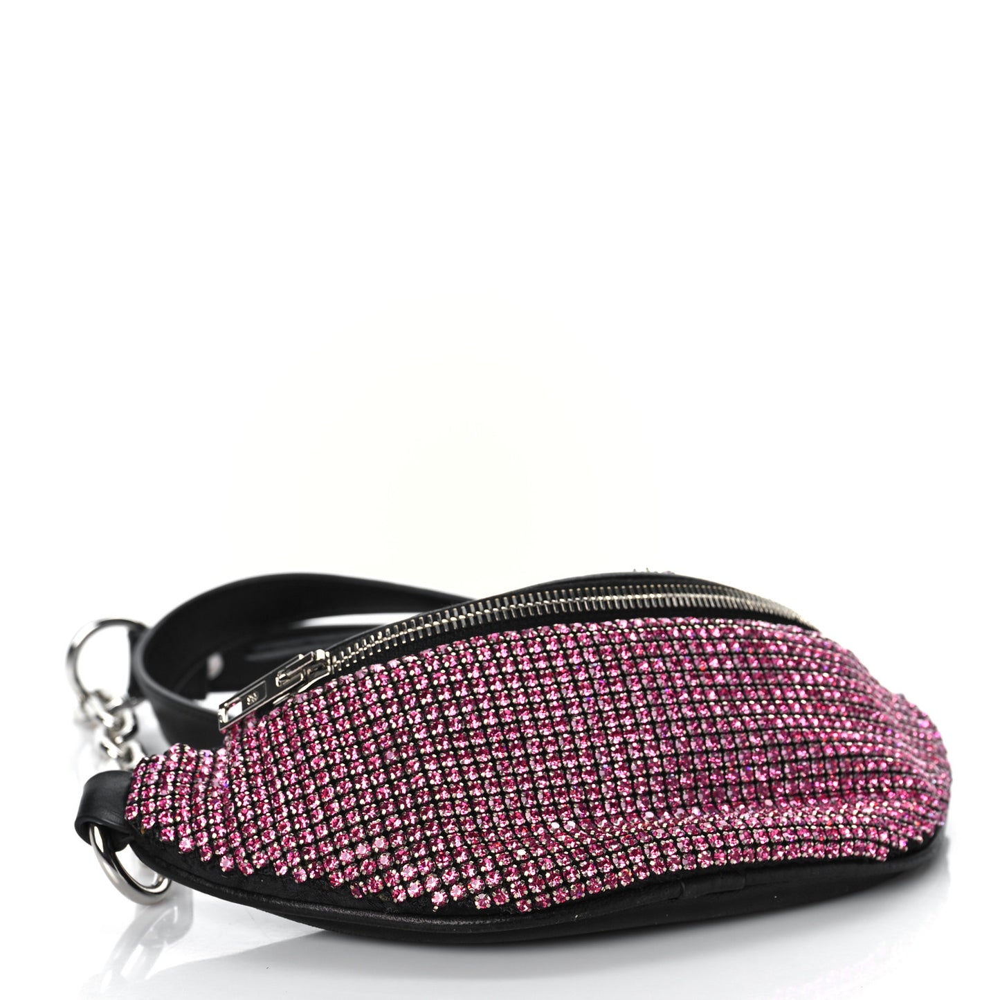 Rhinestone Mesh Mini Attica Belt Bag Prism Pink