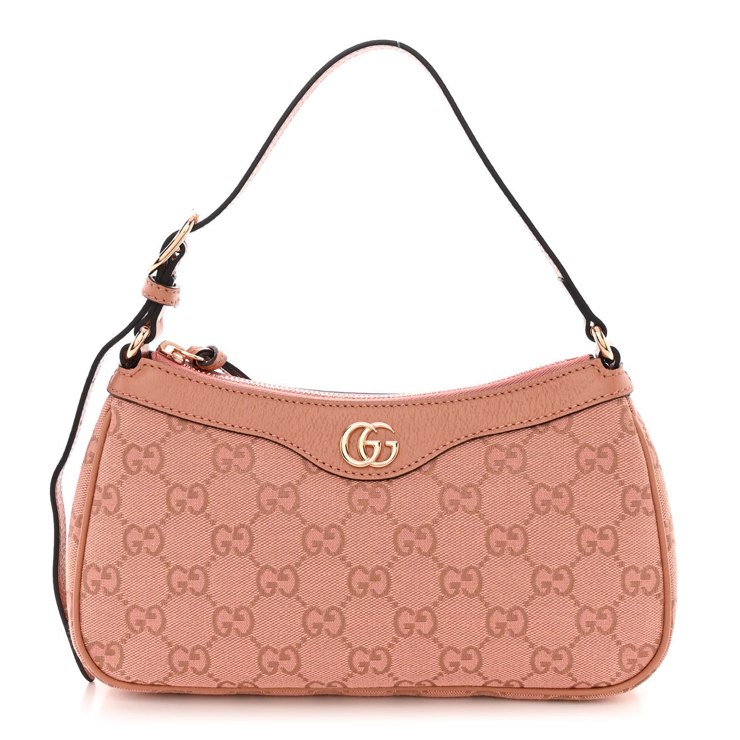 Gucci Monogram Textured Dollar Calfskin Small Ophidia Hobo Cloche Rose Pink 1 of 11