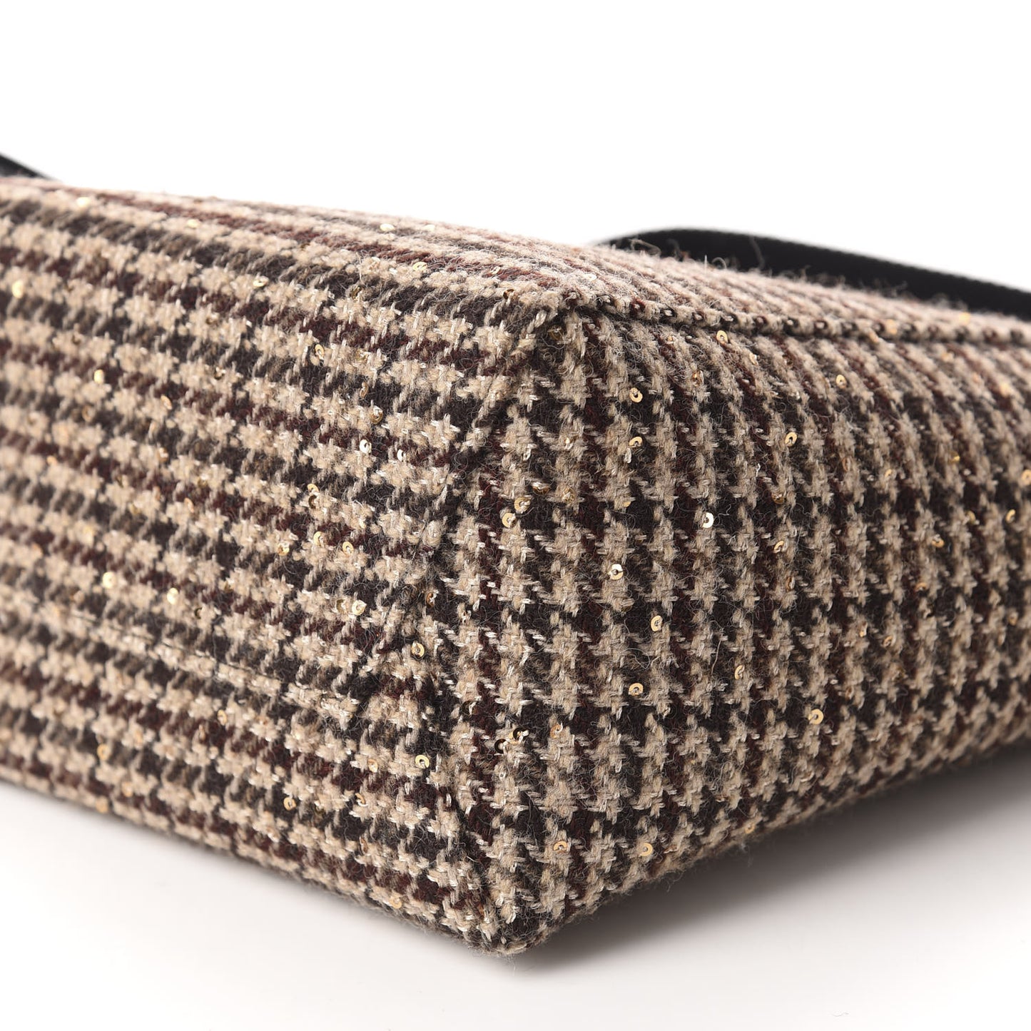 Tweed Small Sangle Bucket Bag Beige