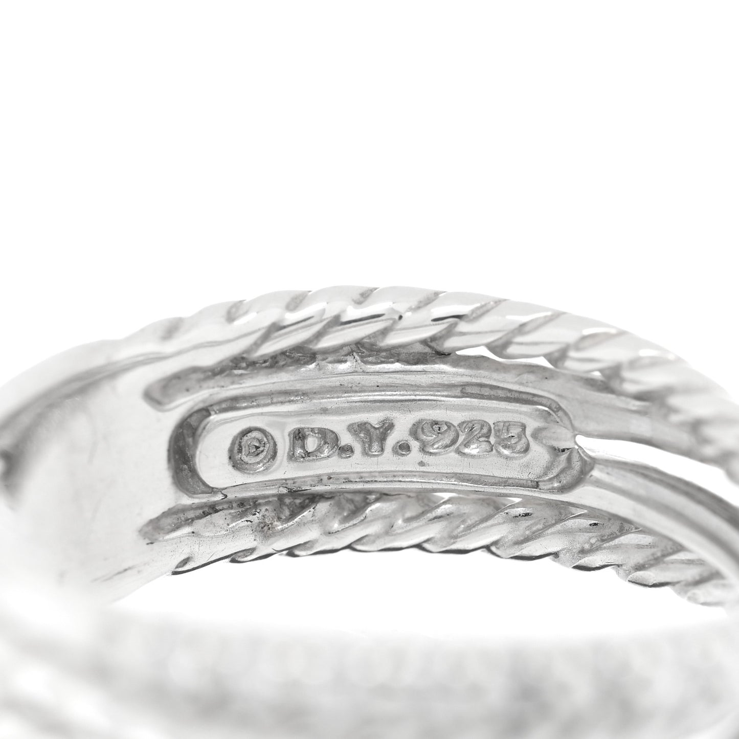 Sterling Silver Diamond 6.8mm Crossover Ring 53 6.5