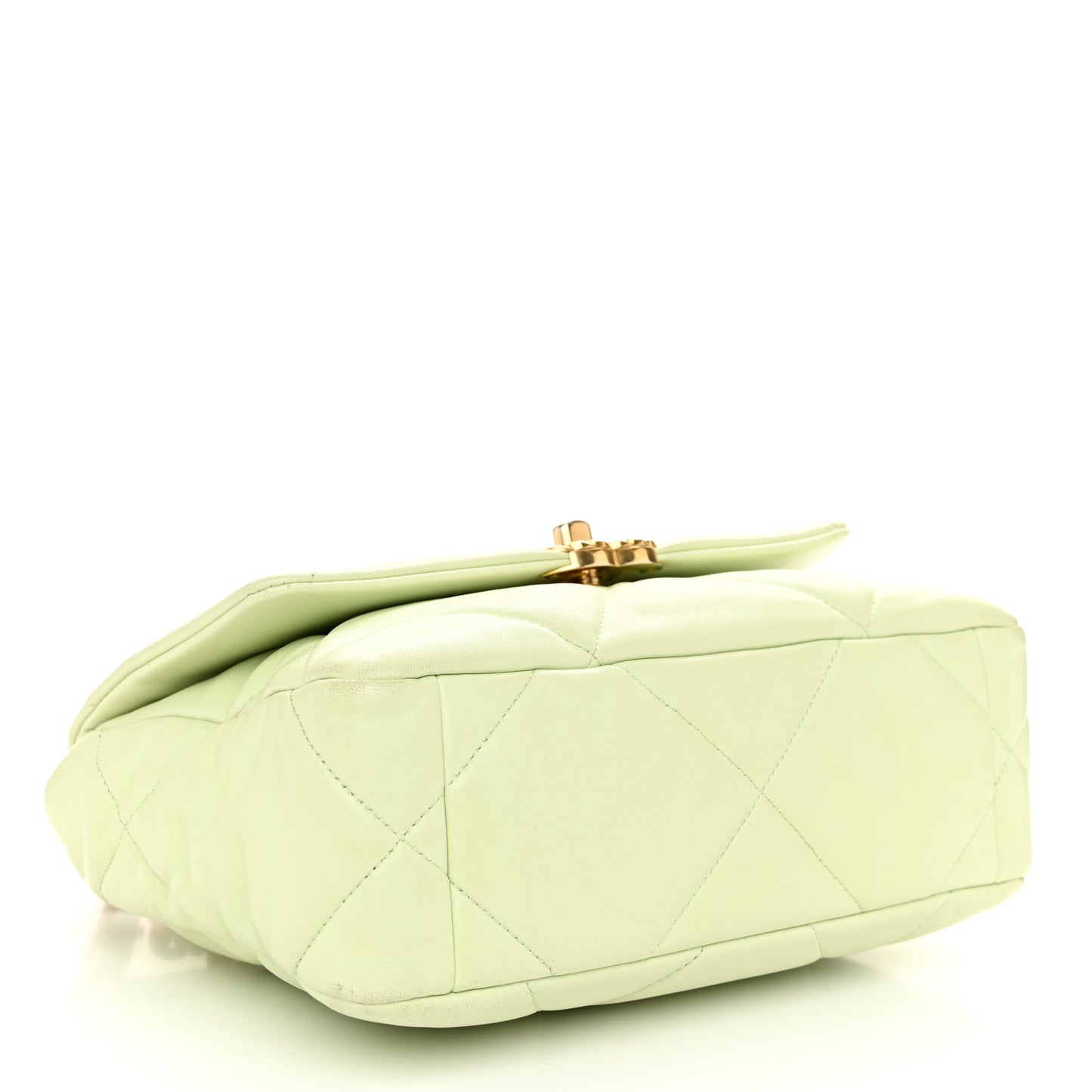Lambskin Quilted Medium Chanel 19 Flap Light Green