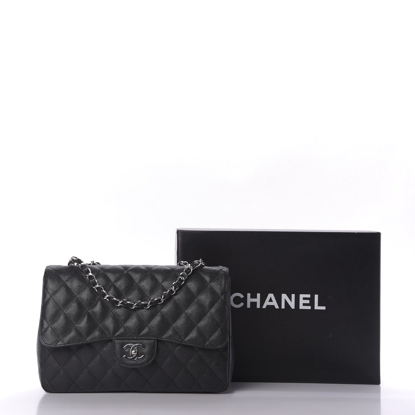 Caviar Quilted Jumbo Single Flap Black