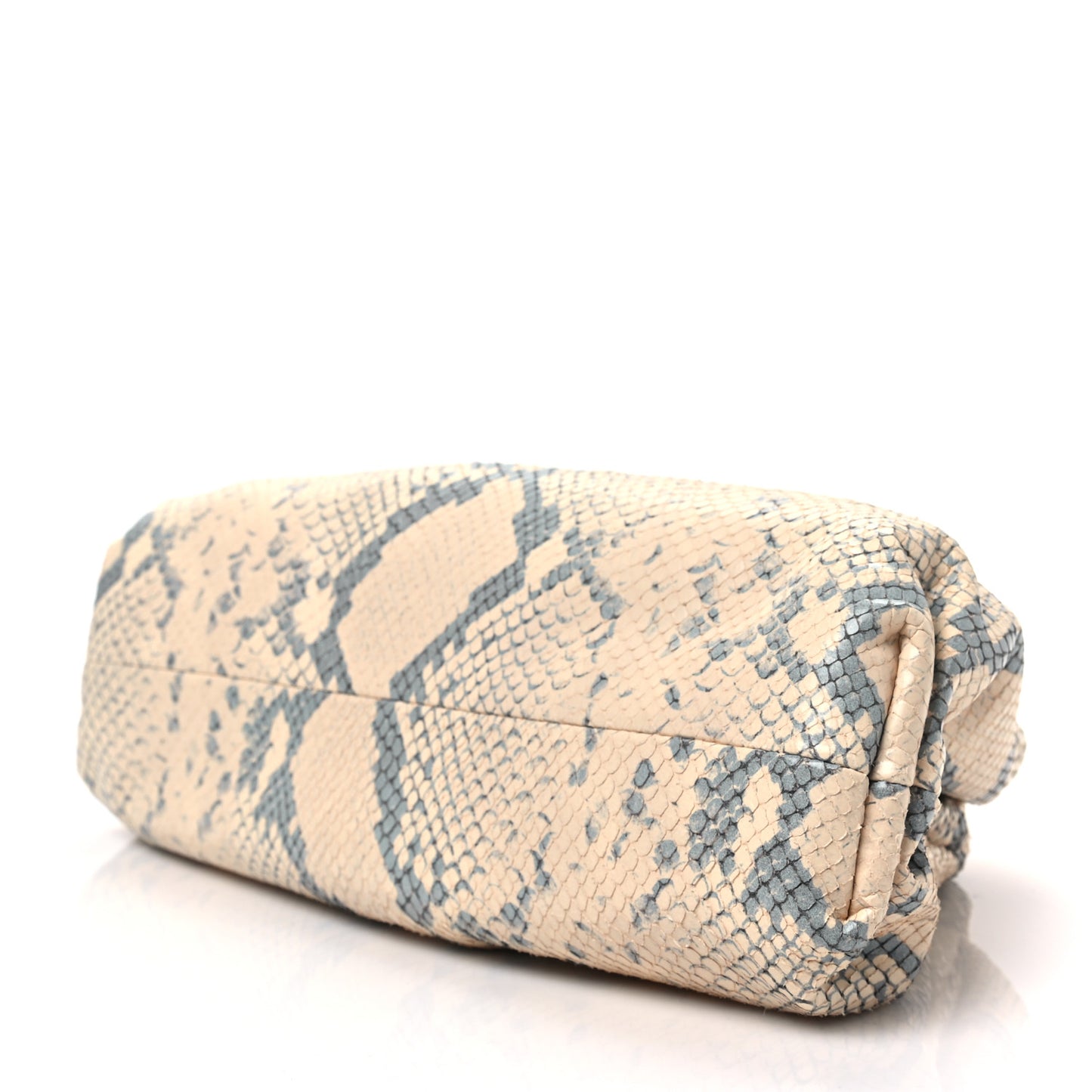Goatskin Python Embossed Teen Pouch Cantaloupe