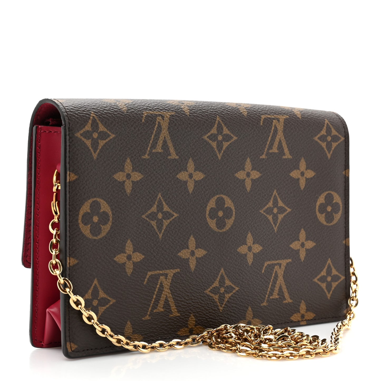 Monogram Flore Chain Wallet Fuchsia