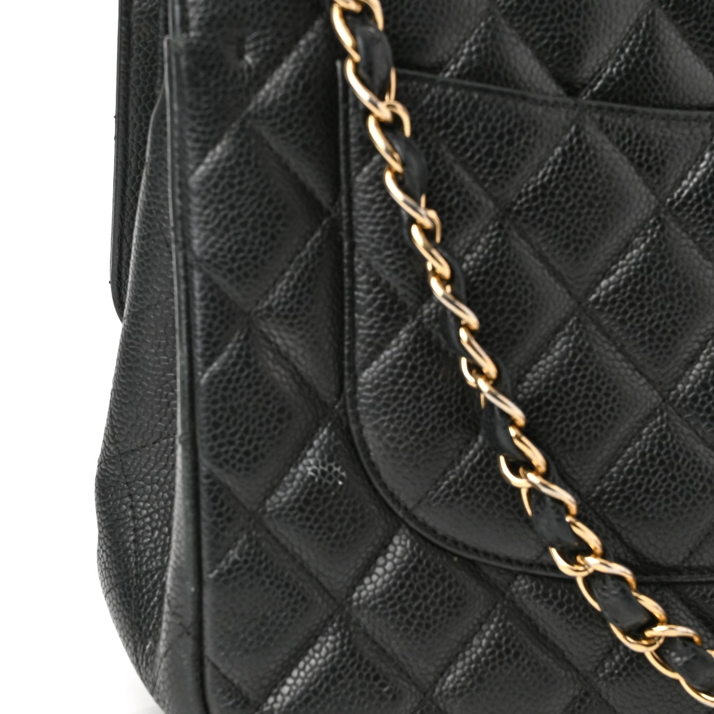 Caviar Quilted Jumbo Double Flap Black
