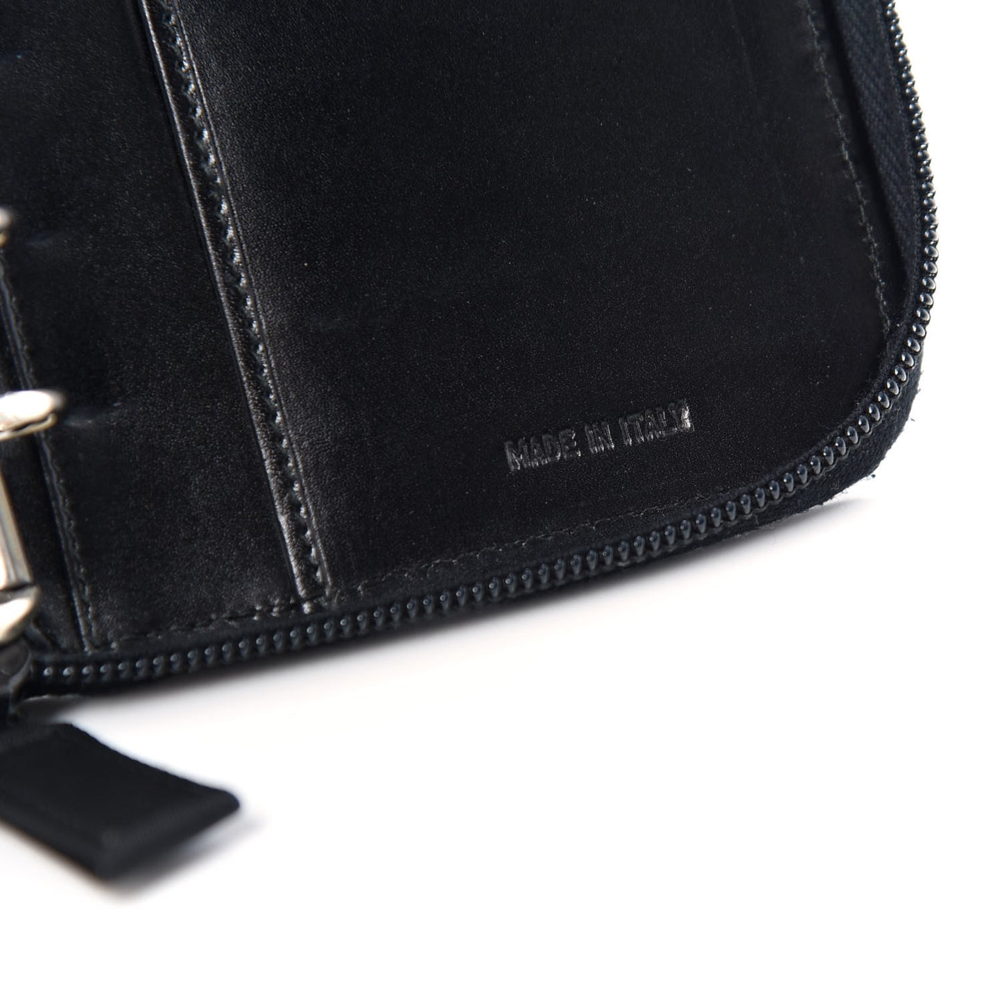 Tessuto Nylon Zip Around Agenda Holder Black