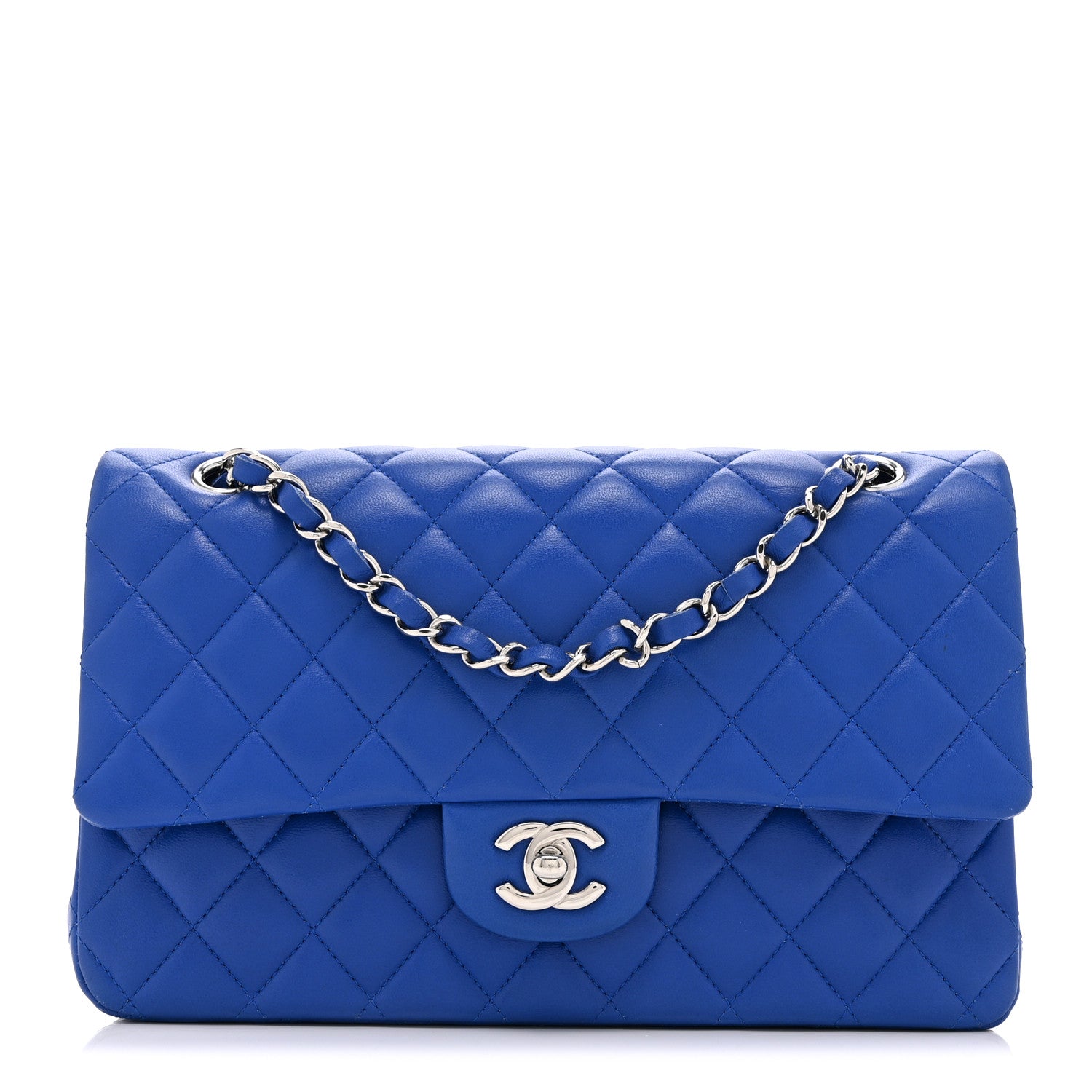 Chanel Lambskin Quilted Medium Double Flap Blue 1855232 – FASHIONPHILE