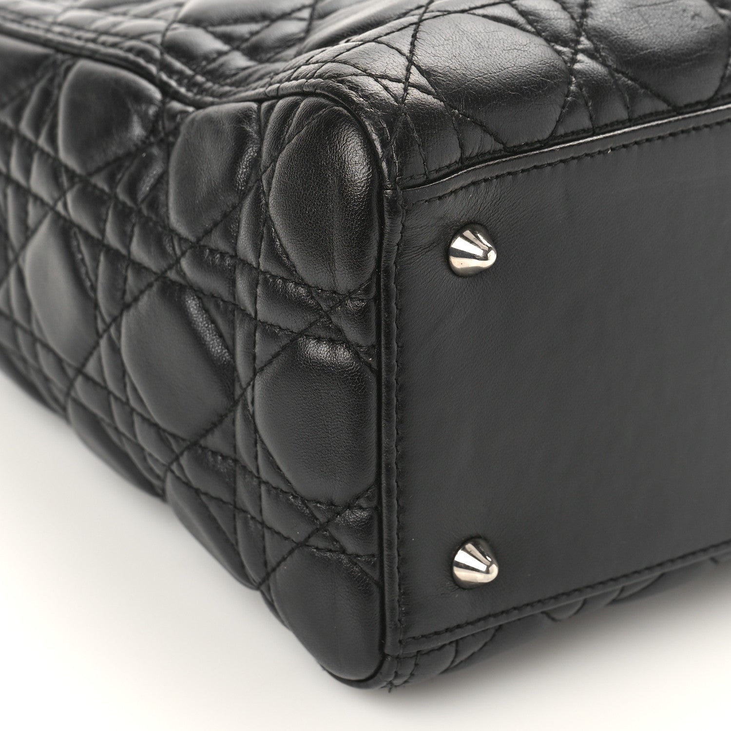 Christian Dior Lambskin Cannage Medium Lady Dior Black 7 of 9