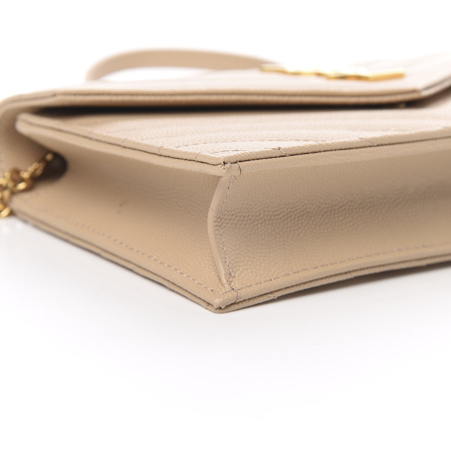 Grain De Poudre Matelasse Chevron Monogram Envelope Chain Wallet Nude Powder