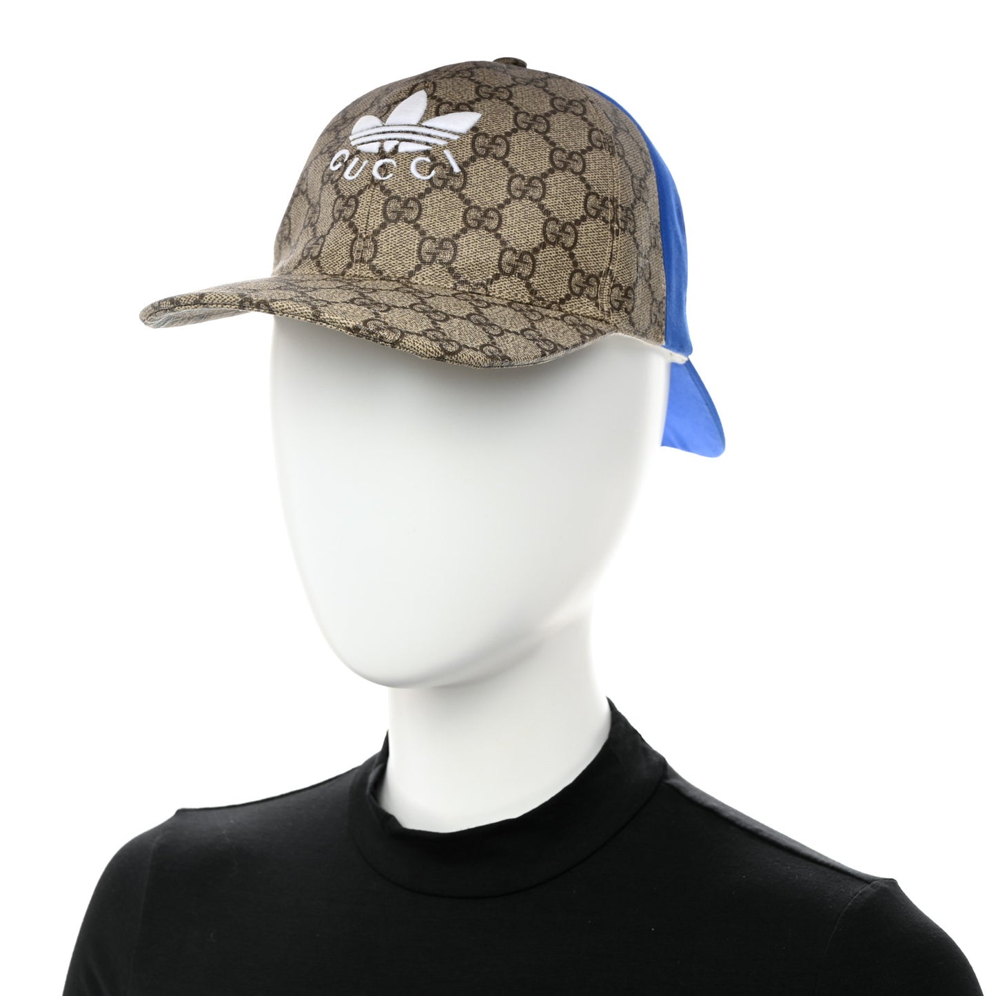 X ADIDAS GG Supreme Monogram Double Sided Baseball Hat M Blue Beige