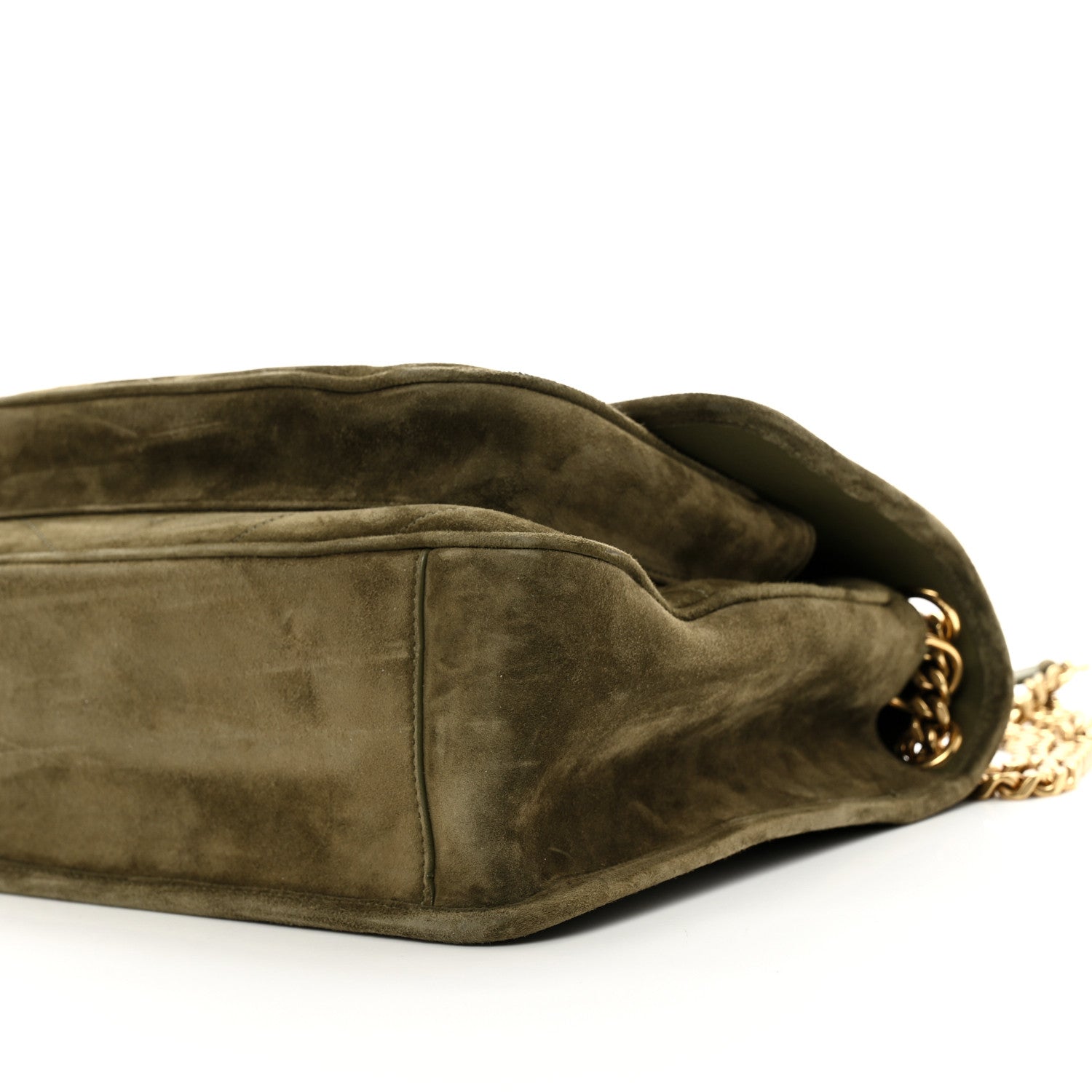 Saint Laurent Suede Monogram Medium Niki Chain Satchel Loden Green 10 of 10