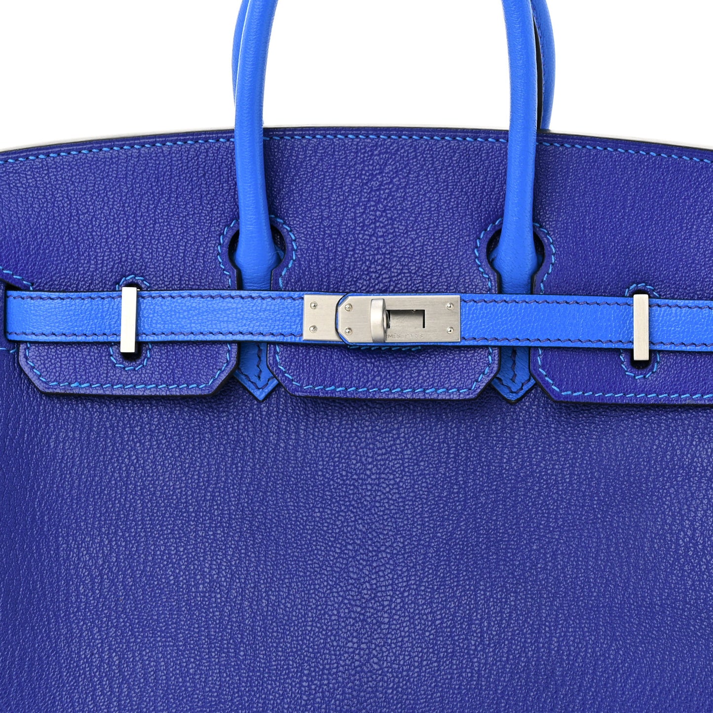 Chevre Mysore Horseshoe Birkin 25 Bleu Electrique Bleu Izmir