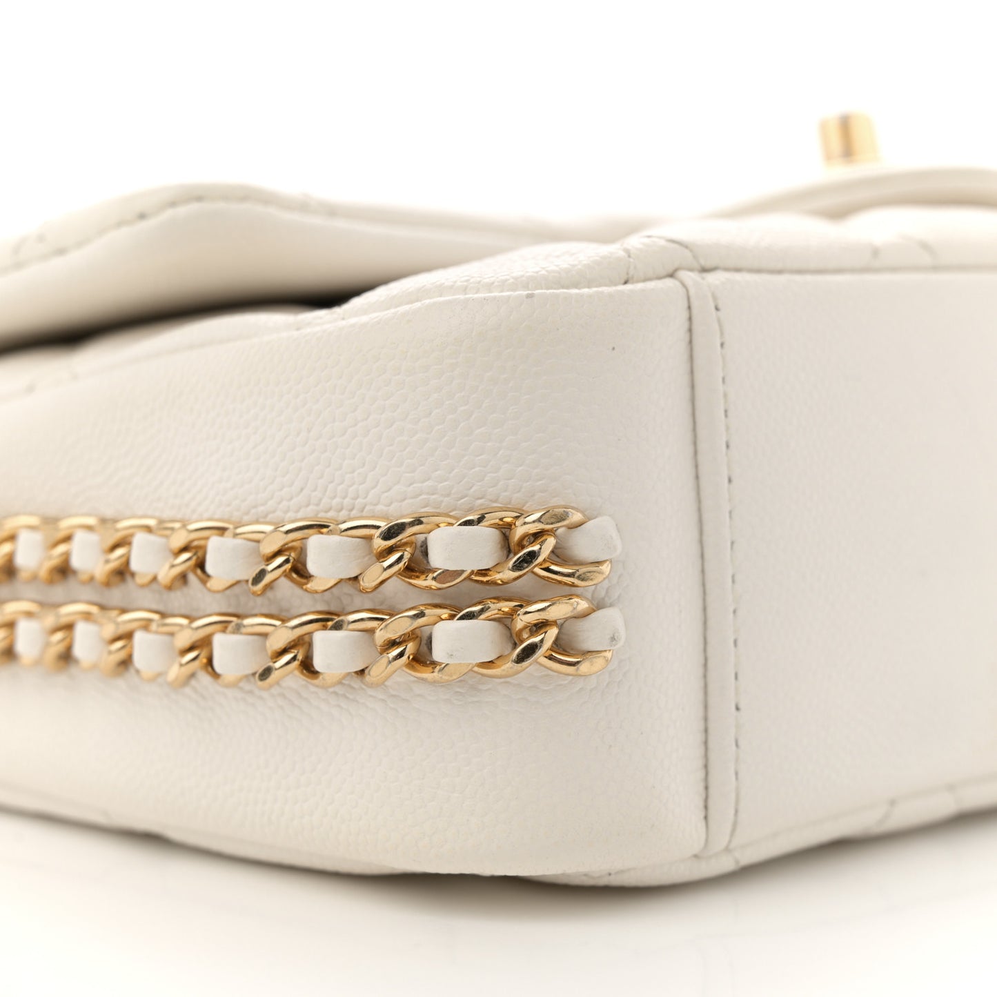 Caviar Quilted Mini CC You Flap White