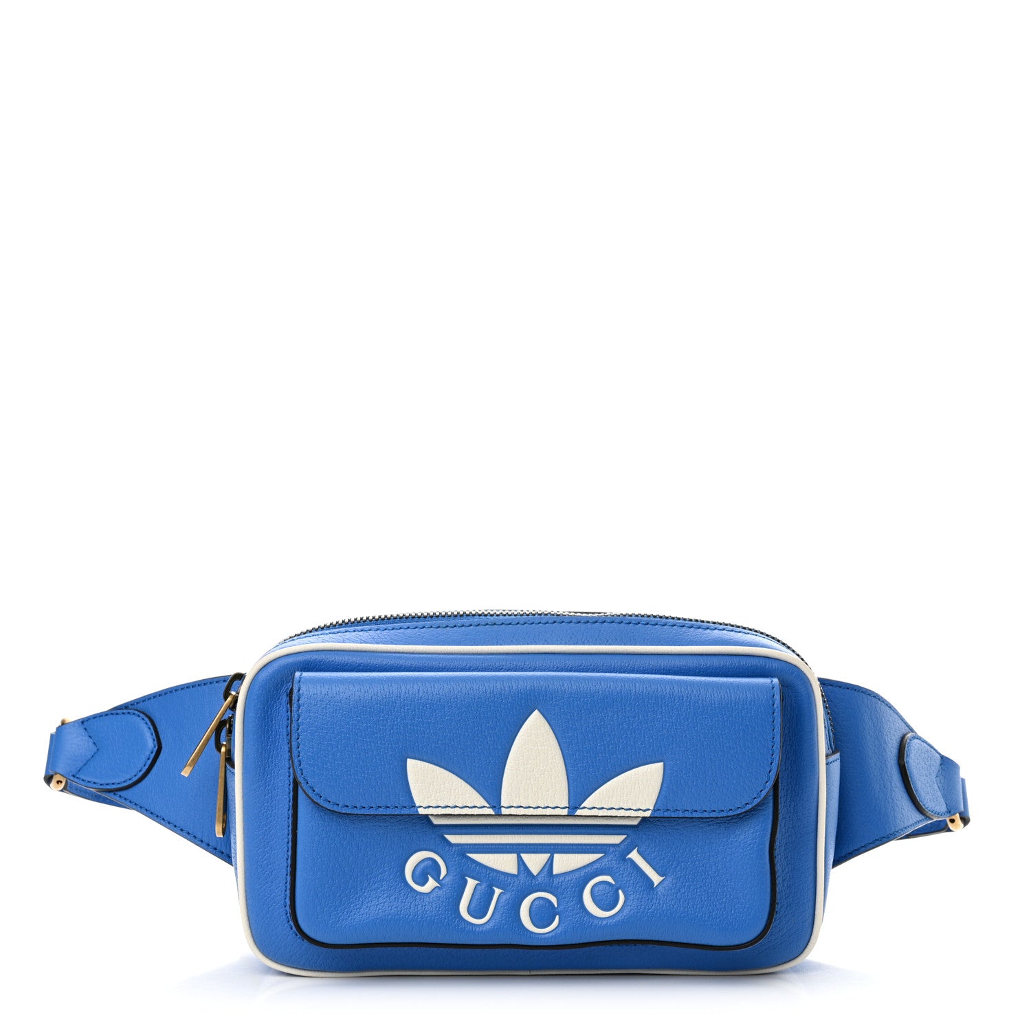Gucci X ADIDAS Textured Dollar Calfskin Belt Bag Blue 1579773