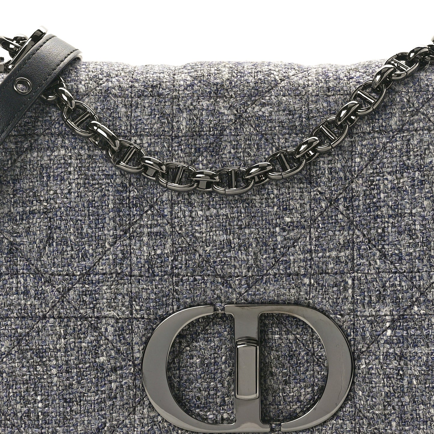 Tweed Macrocannage Medium Caro Bag Black