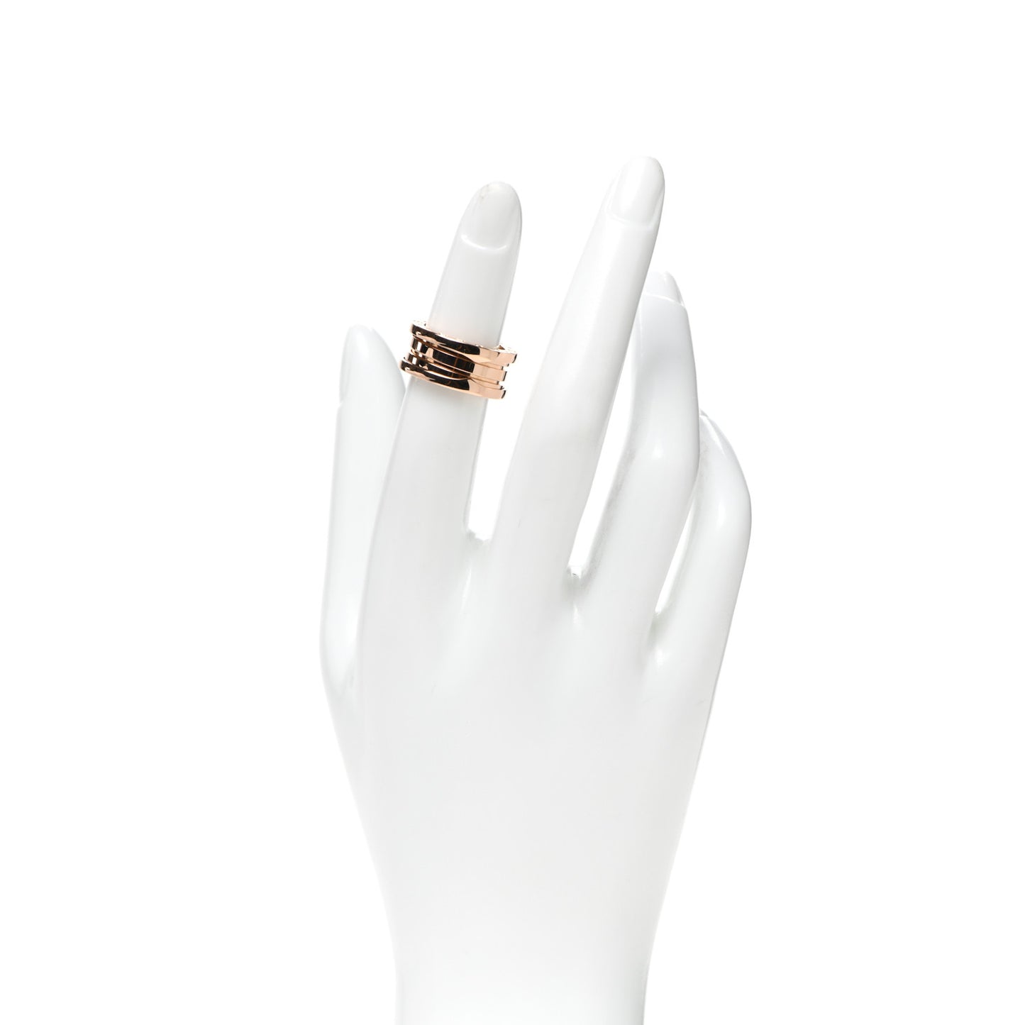 18K Rose Gold B.Zero1 Three-Band Ring 48 4.5