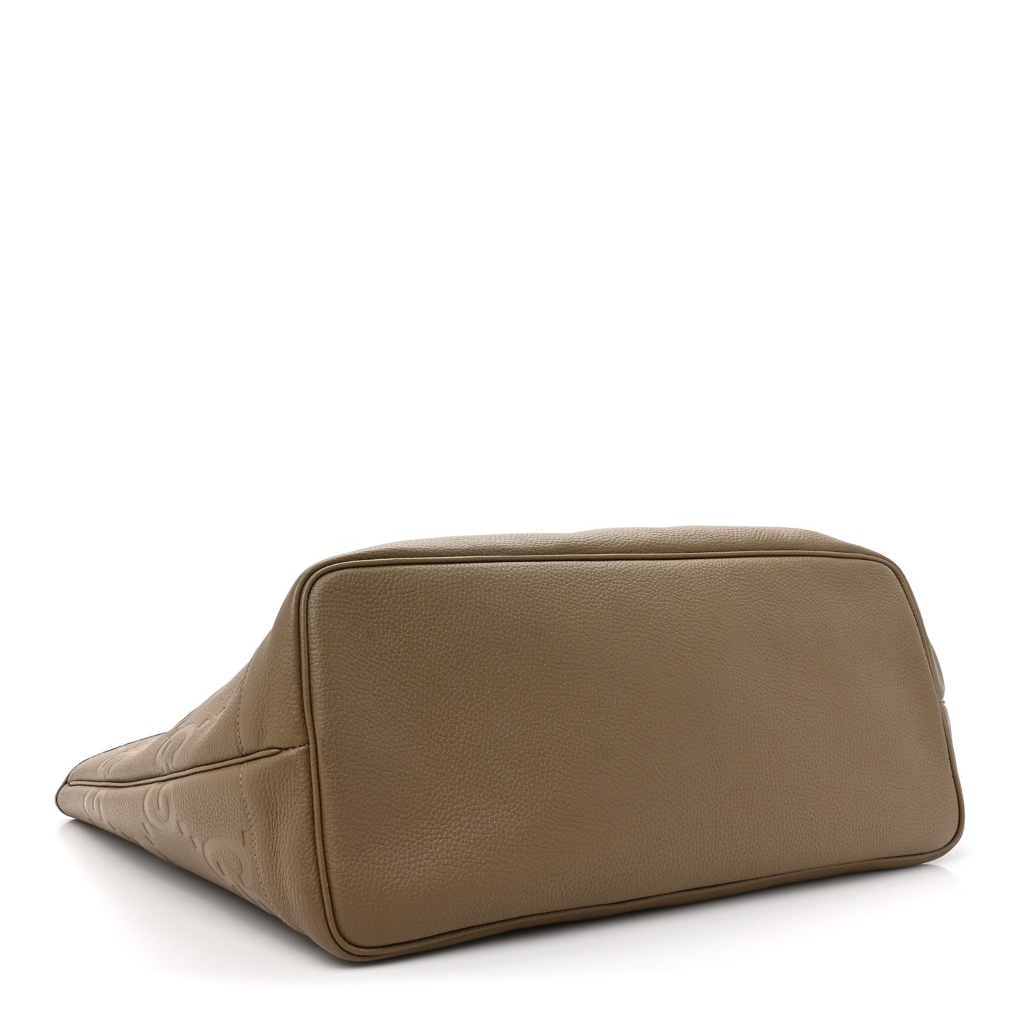 Monogram Jumbo GG Calfskin Web Large Shopping Tote Taupe