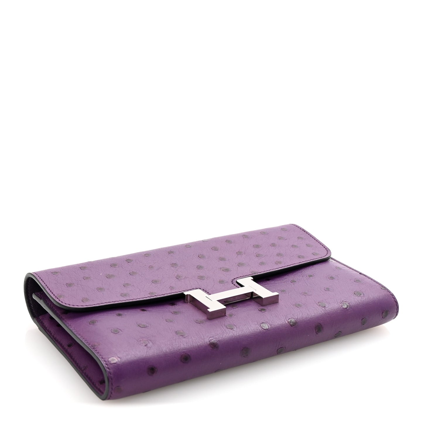 Ostrich Constance Long Wallet Violine