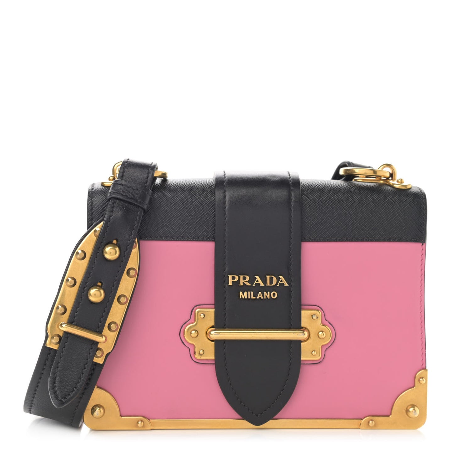 City Calf Saffiano Cahier Bag Fuxia Black