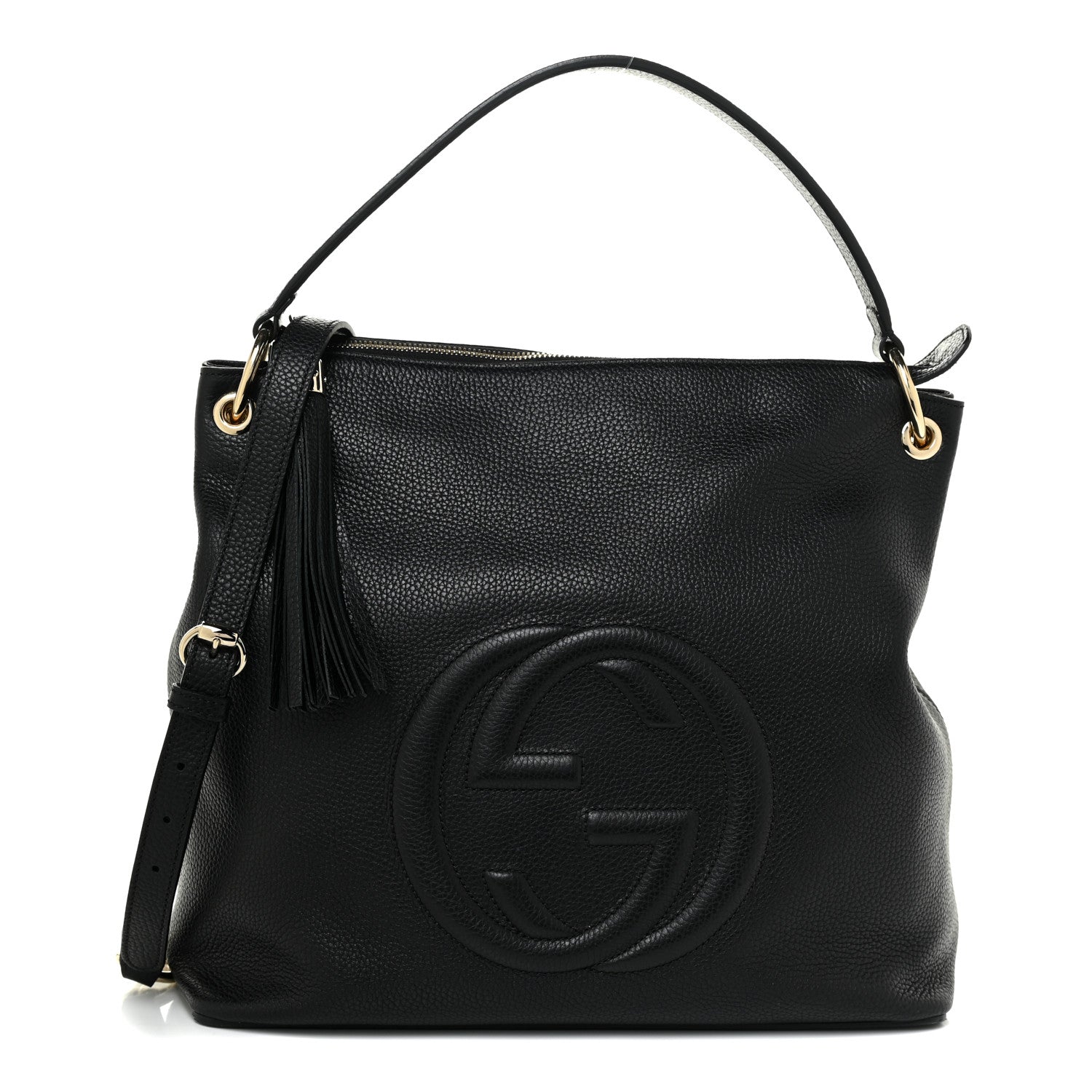 Gucci Pebbled Calfskin Large Soho Hobo Black 1 of 13