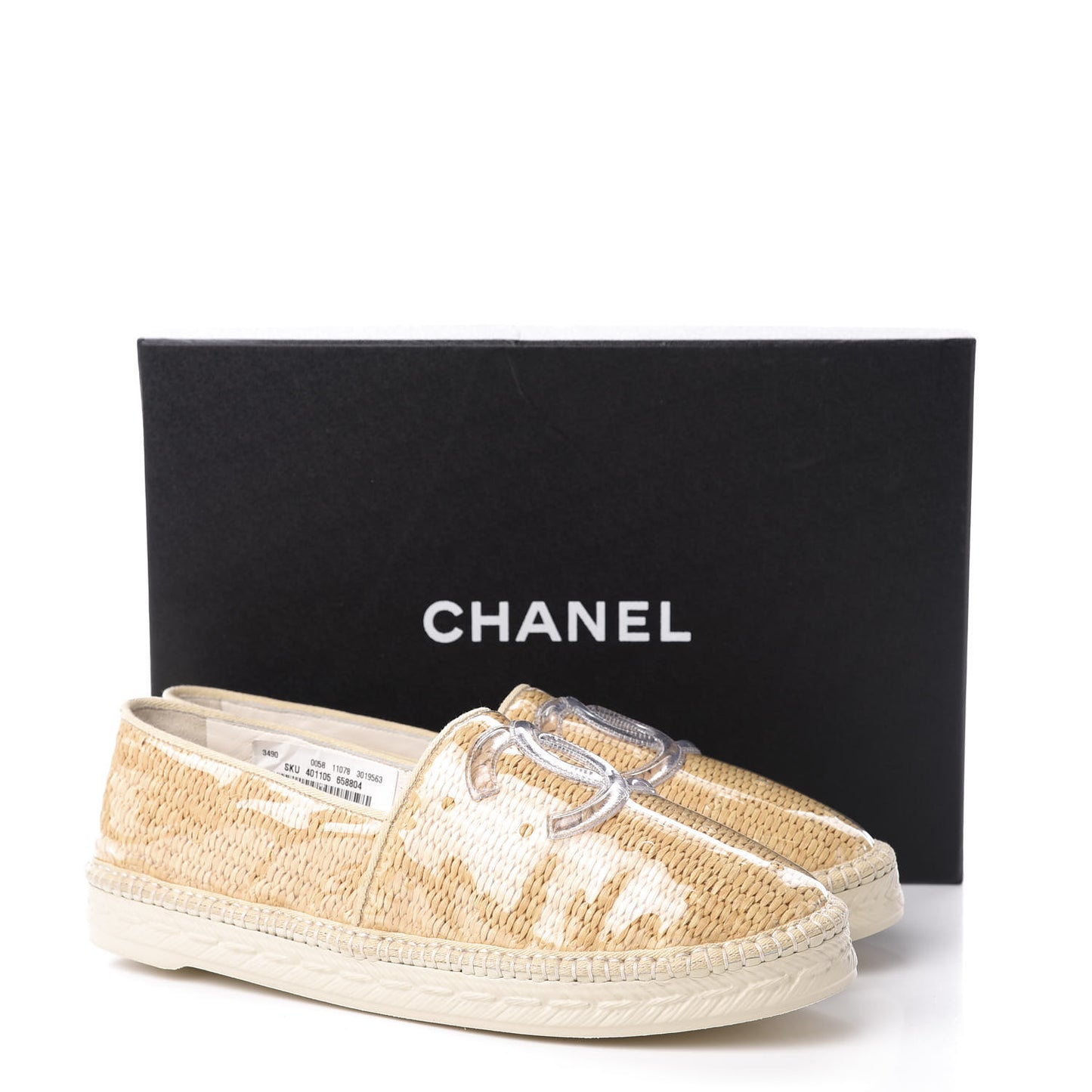PVC Raffia CC Espadrilles 41 Beige