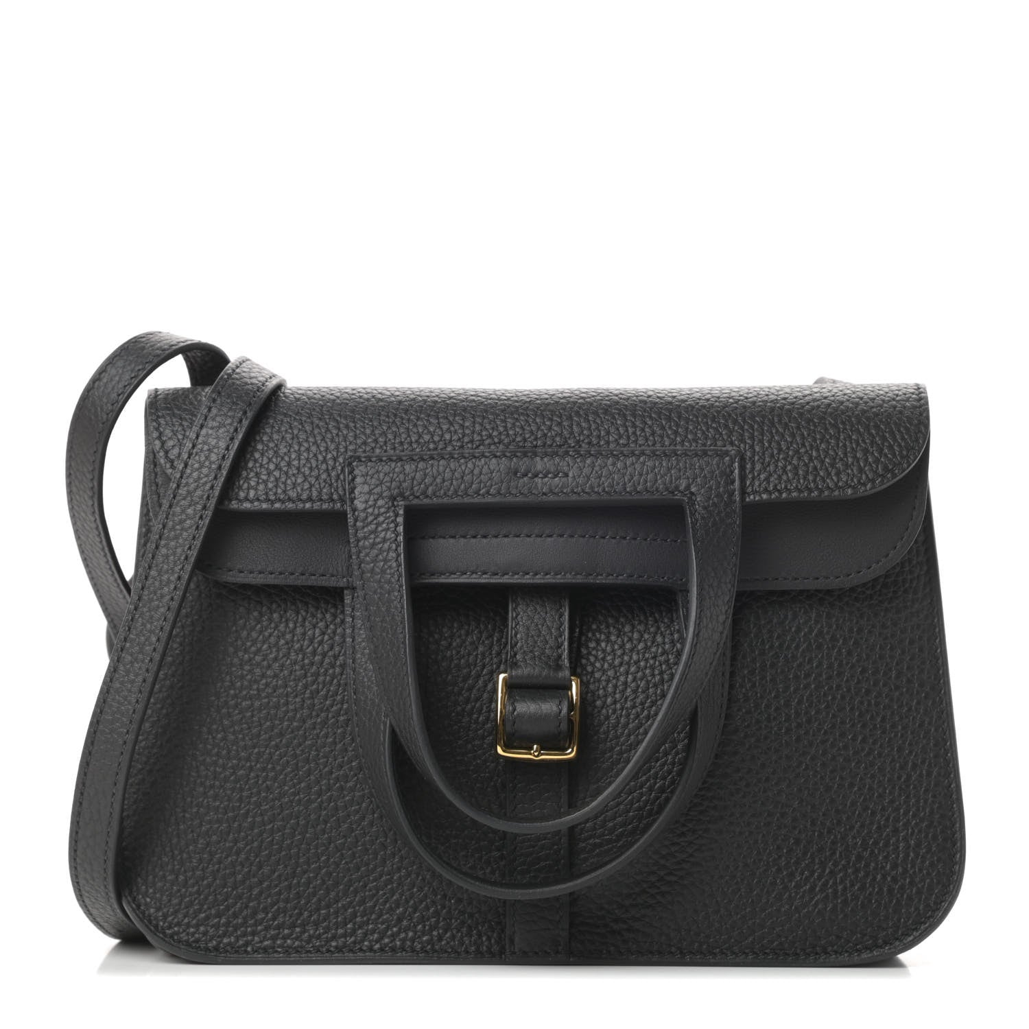 Hermes Taurillon Clemence Halzan 25 Black 1 of 13