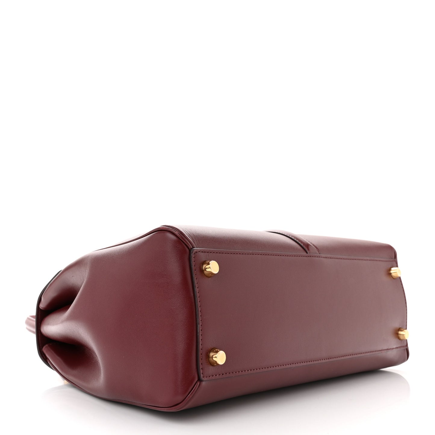 Satinated Calfskin Medium 16 Top Handle Bag Light Burgundy